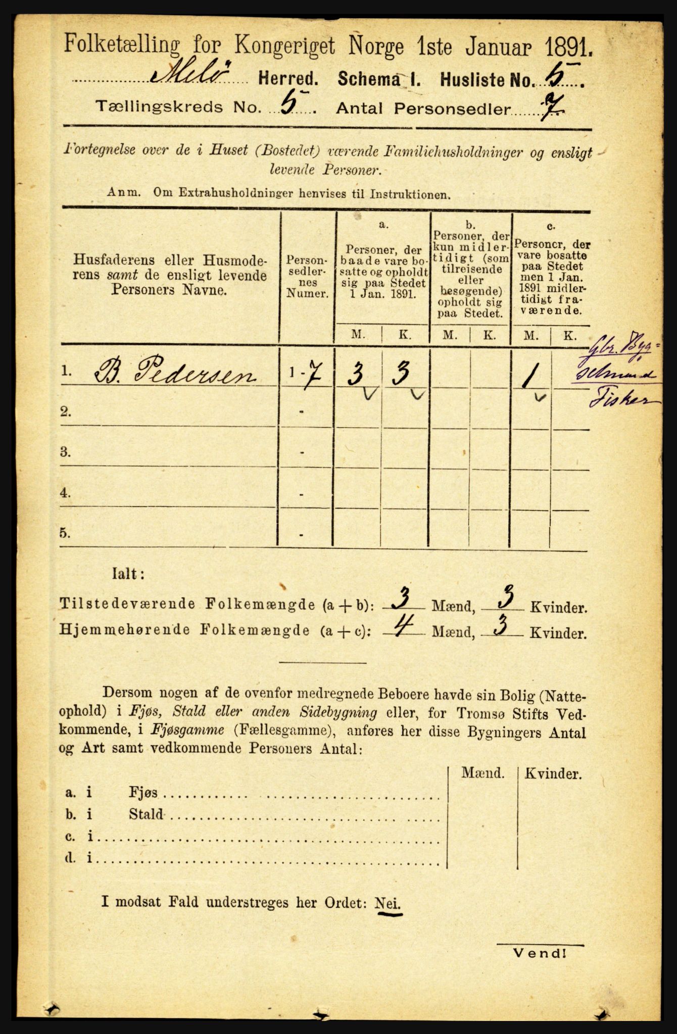 RA, 1891 census for 1837 Meløy, 1891, p. 1768