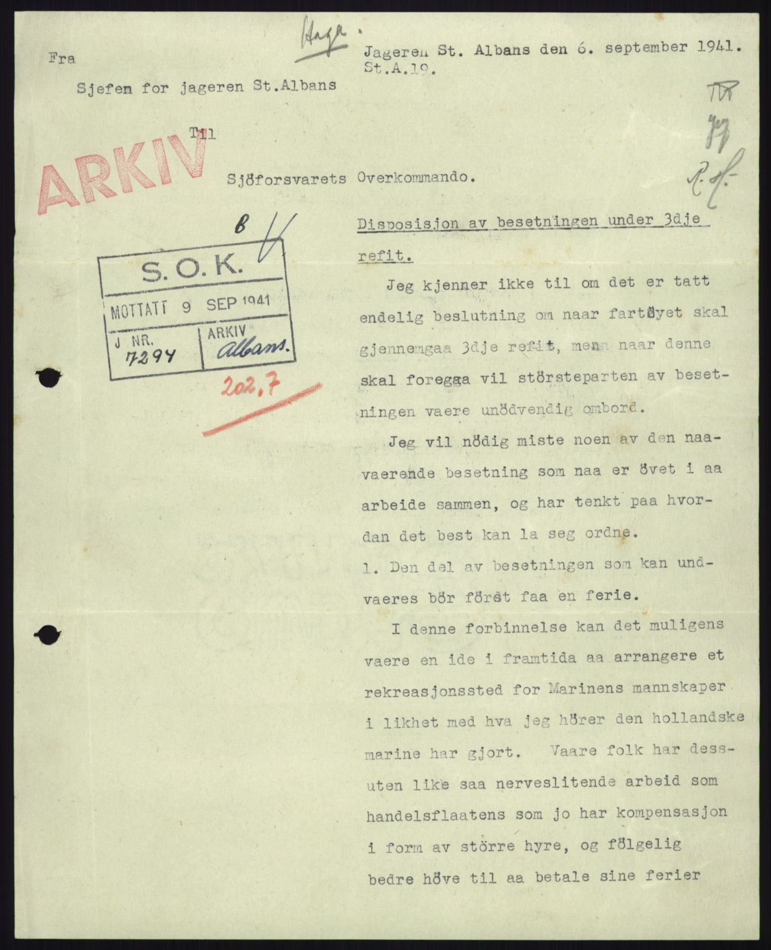 Forsvaret, Sjøforsvarets overkommando, AV/RA-RAFA-2035/D/Dc/L0194: --, 1941-1944, p. 226