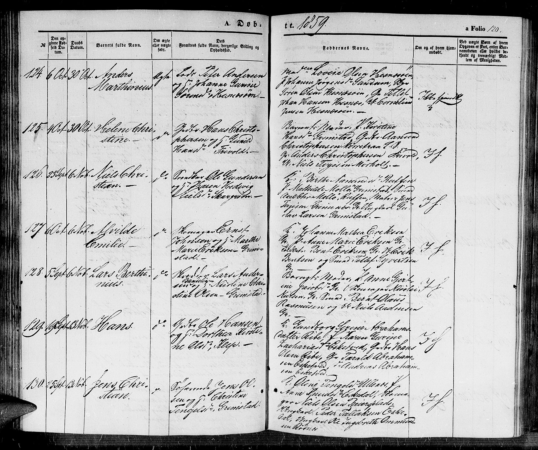 Fjære sokneprestkontor, AV/SAK-1111-0011/F/Fb/L0008: Parish register (copy) no. B 8, 1854-1867, p. 120