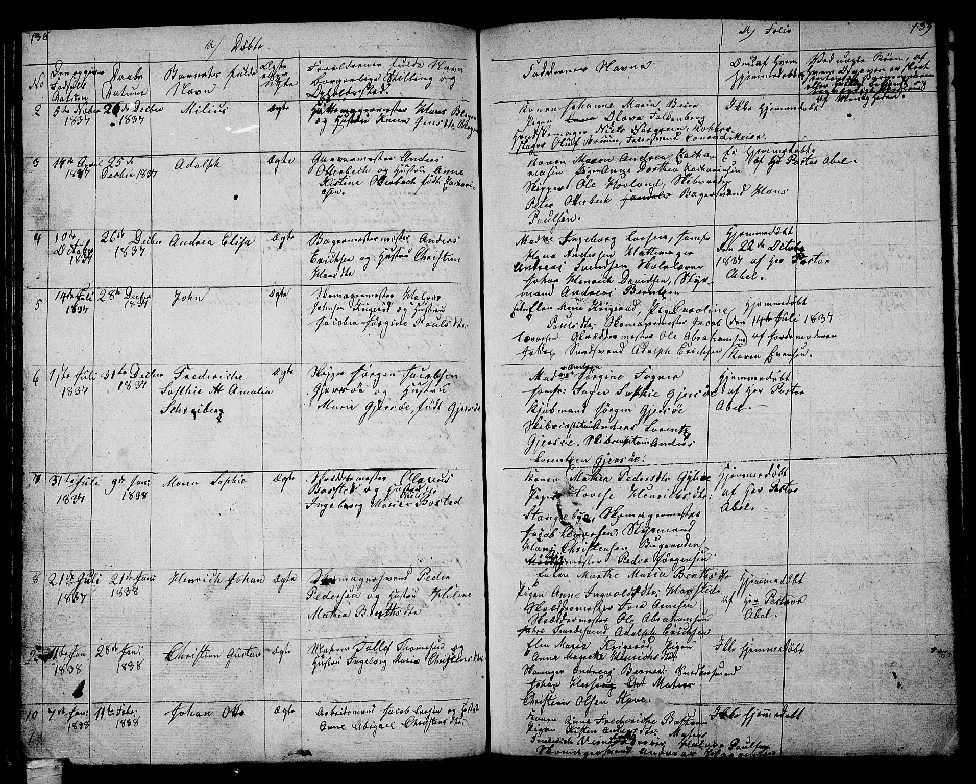 Tønsberg kirkebøker, AV/SAKO-A-330/G/Ga/L0002: Parish register (copy) no. 2, 1827-1854, p. 138-139