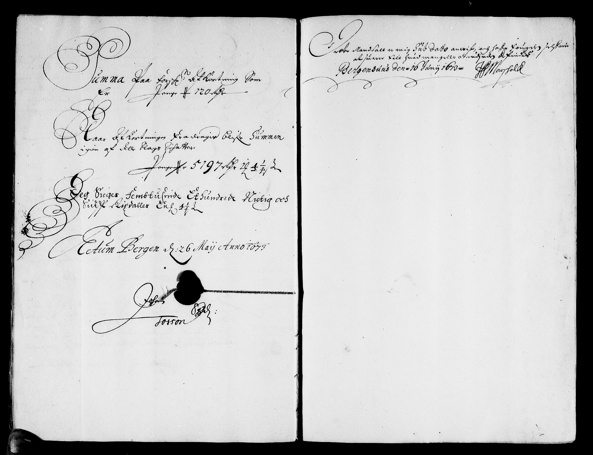 Rentekammeret inntil 1814, Reviderte regnskaper, Stiftamtstueregnskaper, Bergen stiftamt, RA/EA-6043/R/Rc/L0034: Bergen stiftamt, 1664-1672