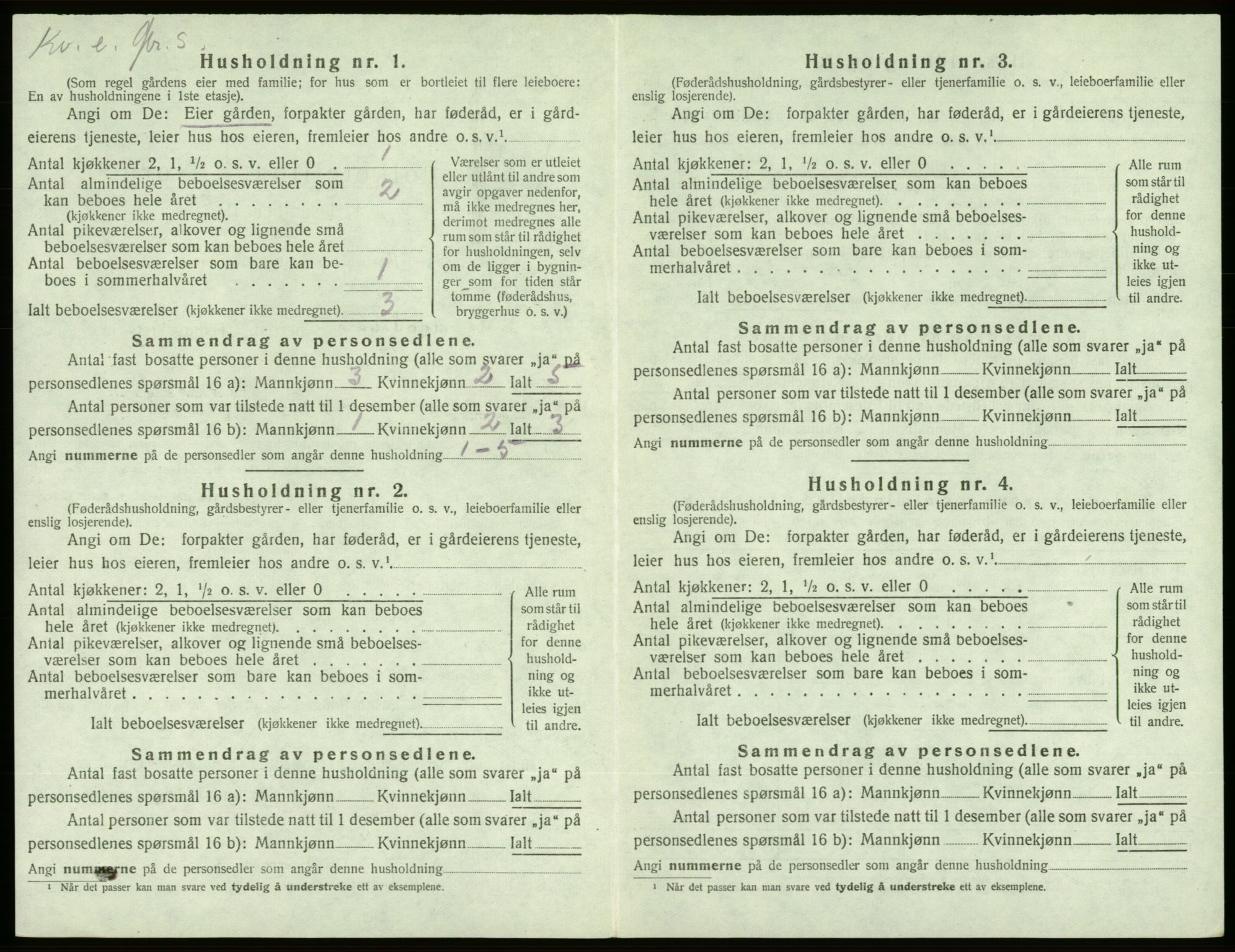 SAB, 1920 census for Sveio, 1920, p. 43