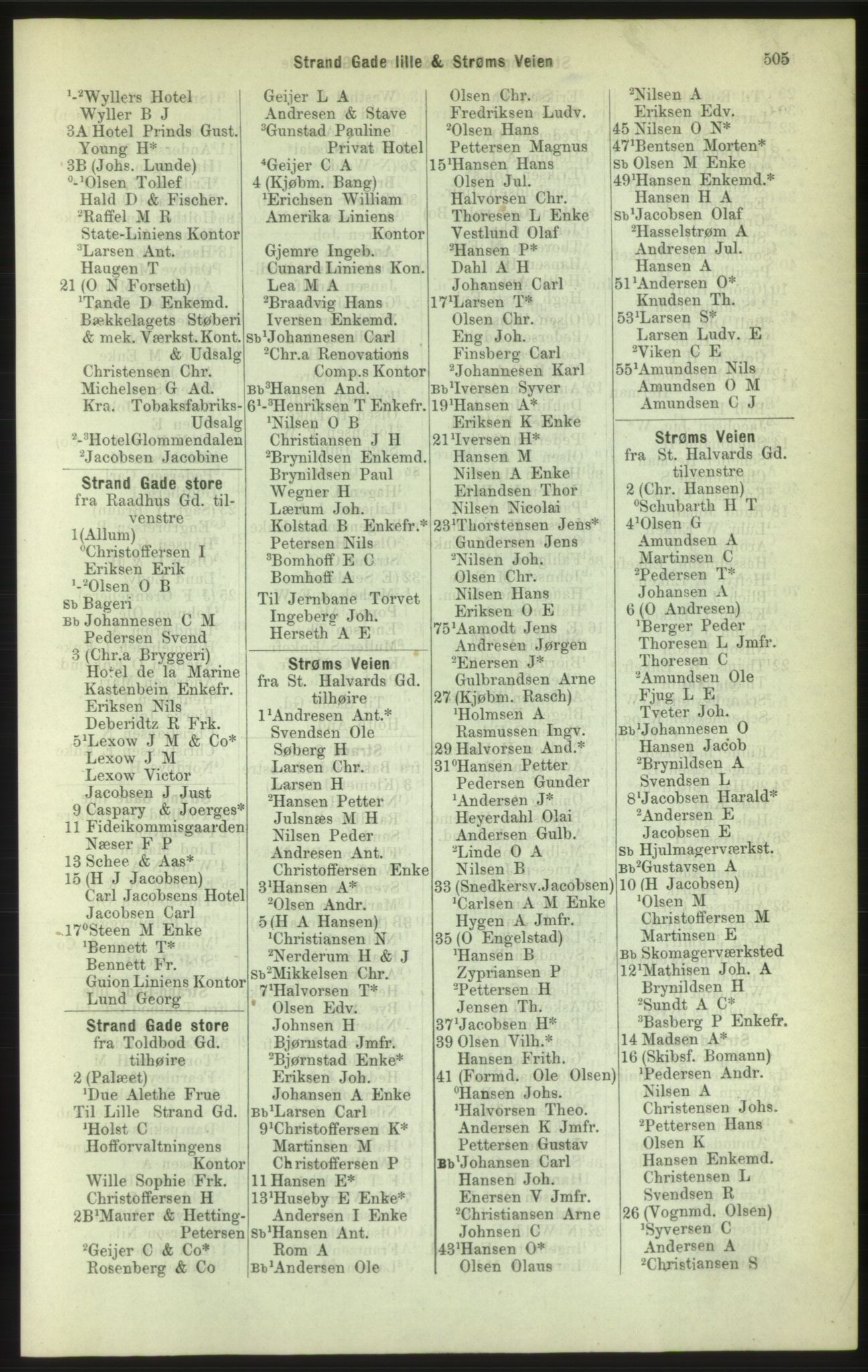 Kristiania/Oslo adressebok, PUBL/-, 1886, p. 505