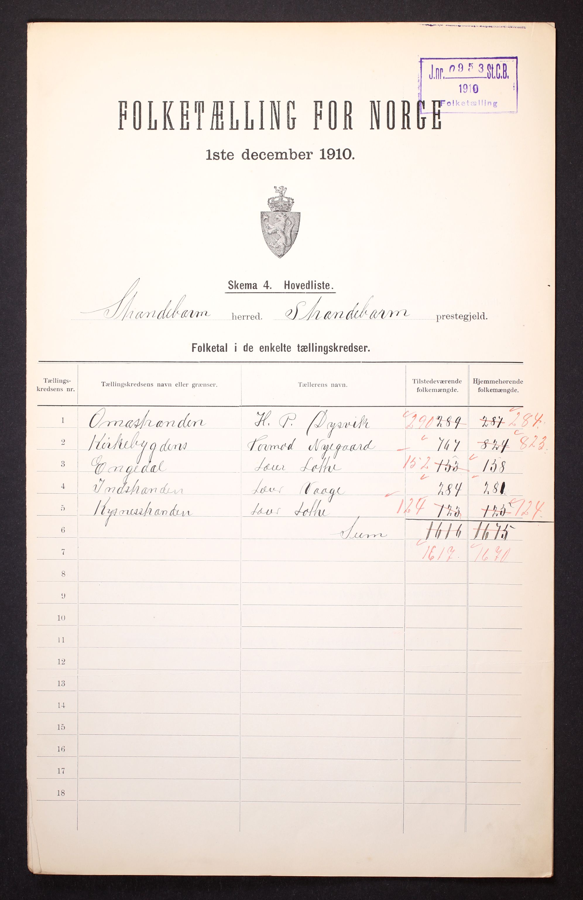 RA, 1910 census for Strandebarm, 1910, p. 2