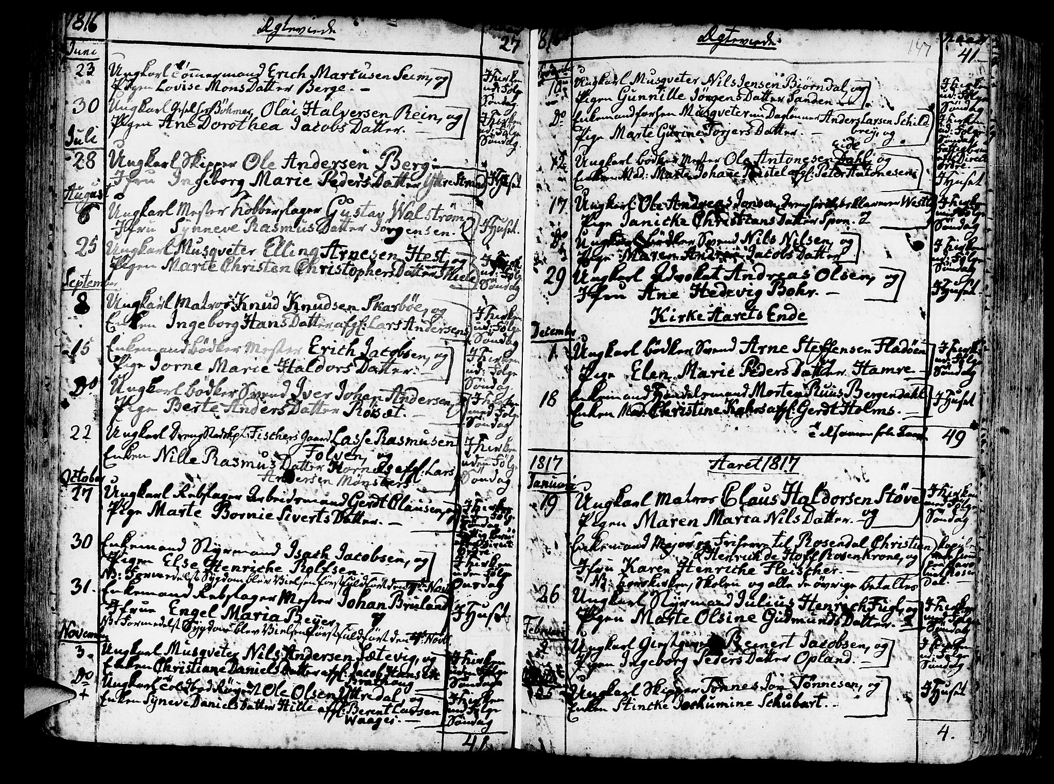 Korskirken sokneprestembete, SAB/A-76101/H/Haa/L0009: Parish register (official) no. A 9, 1743-1861, p. 147
