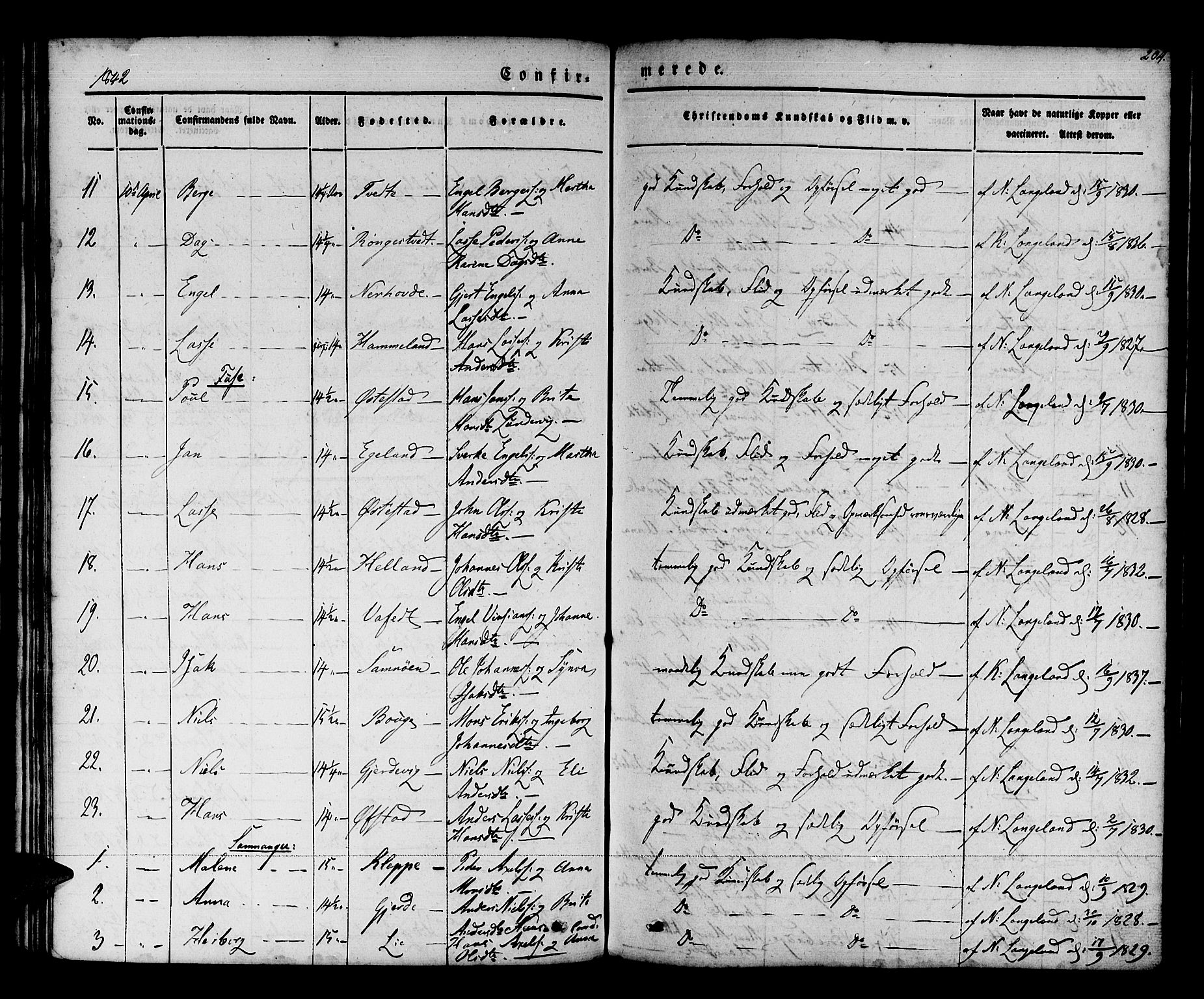 Os sokneprestembete, SAB/A-99929: Parish register (official) no. A 15, 1839-1851, p. 204