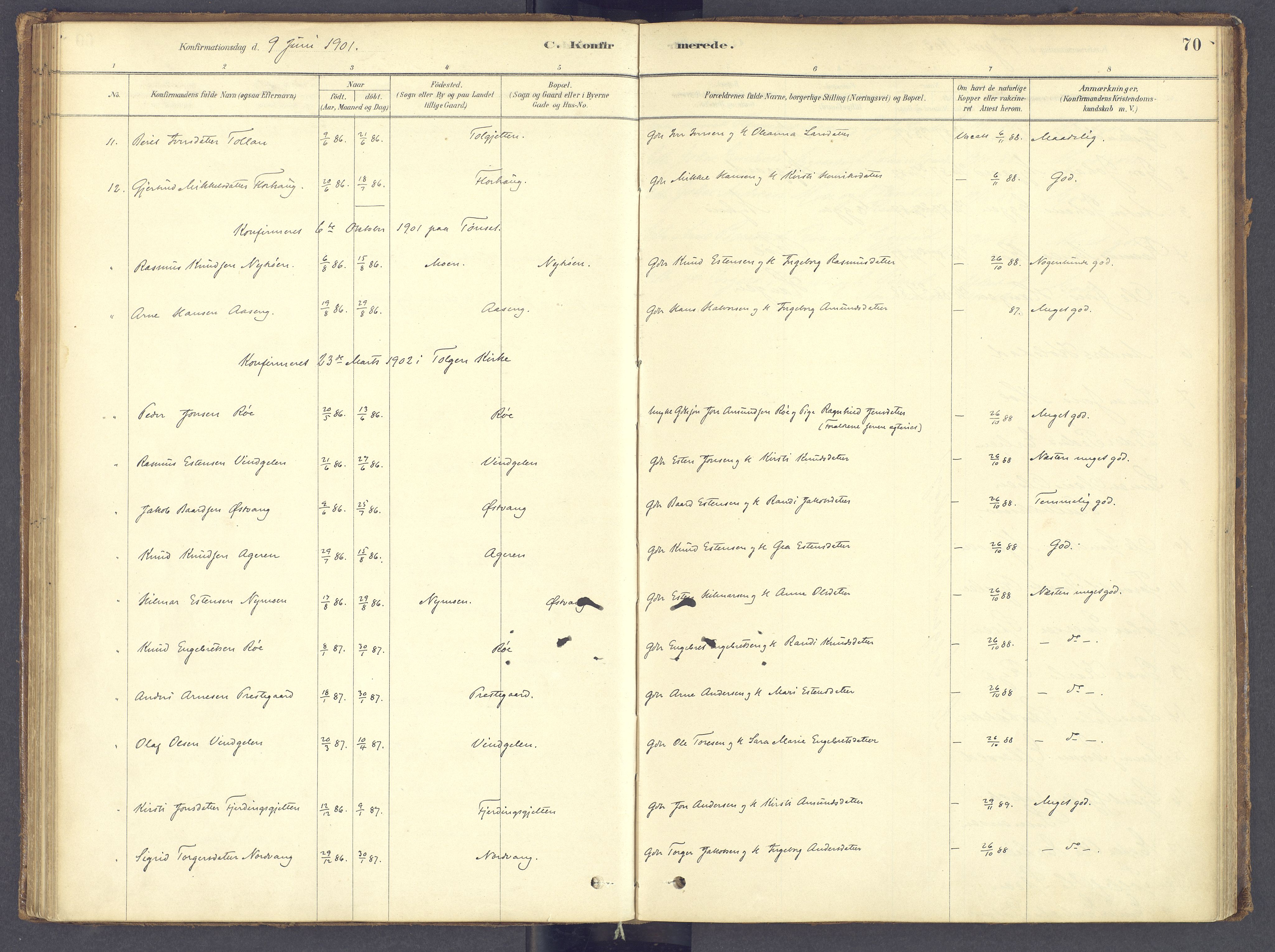 Tolga prestekontor, AV/SAH-PREST-062/K/L0012: Parish register (official) no. 12, 1877-1925, p. 70