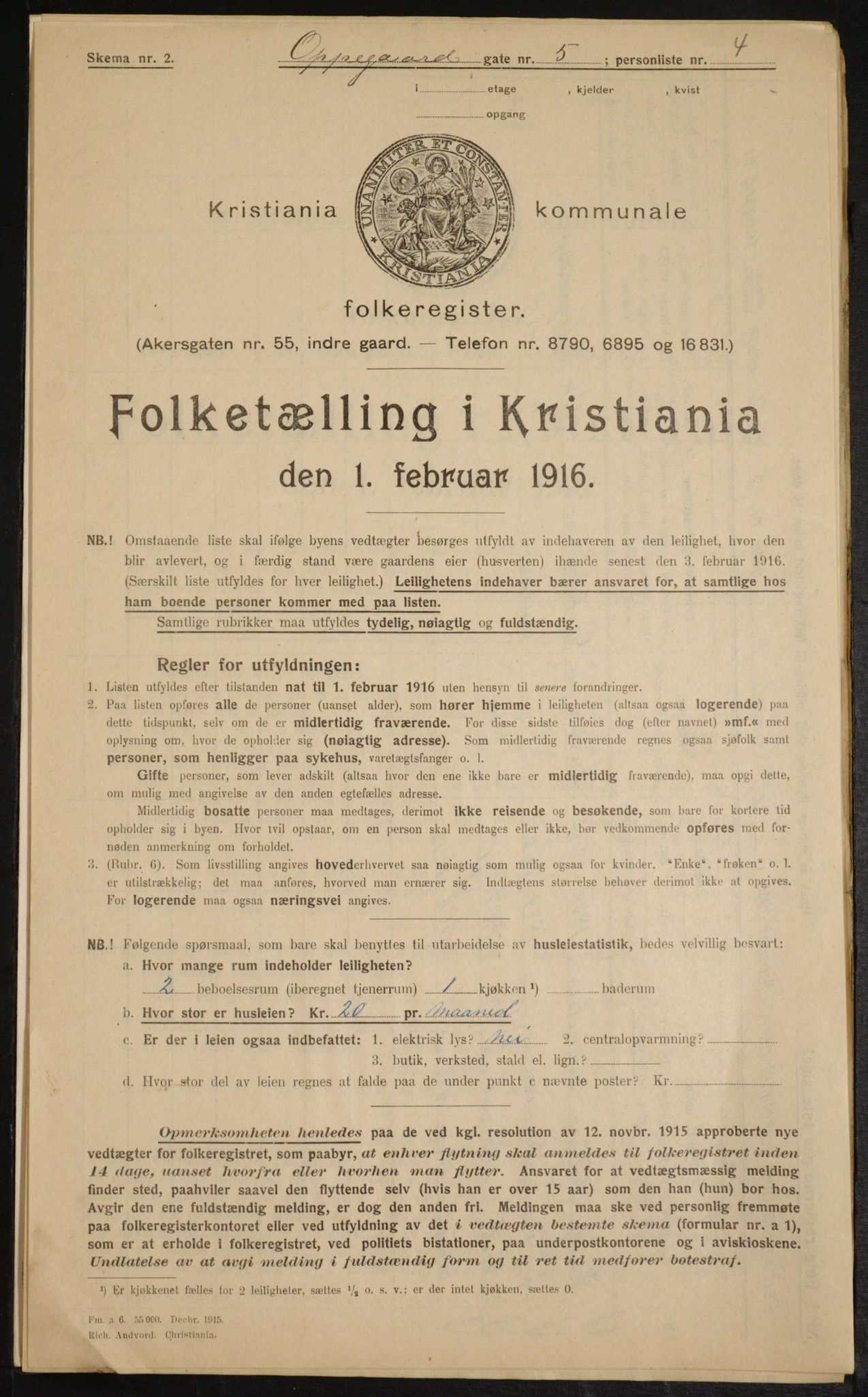 OBA, Municipal Census 1916 for Kristiania, 1916, p. 77626