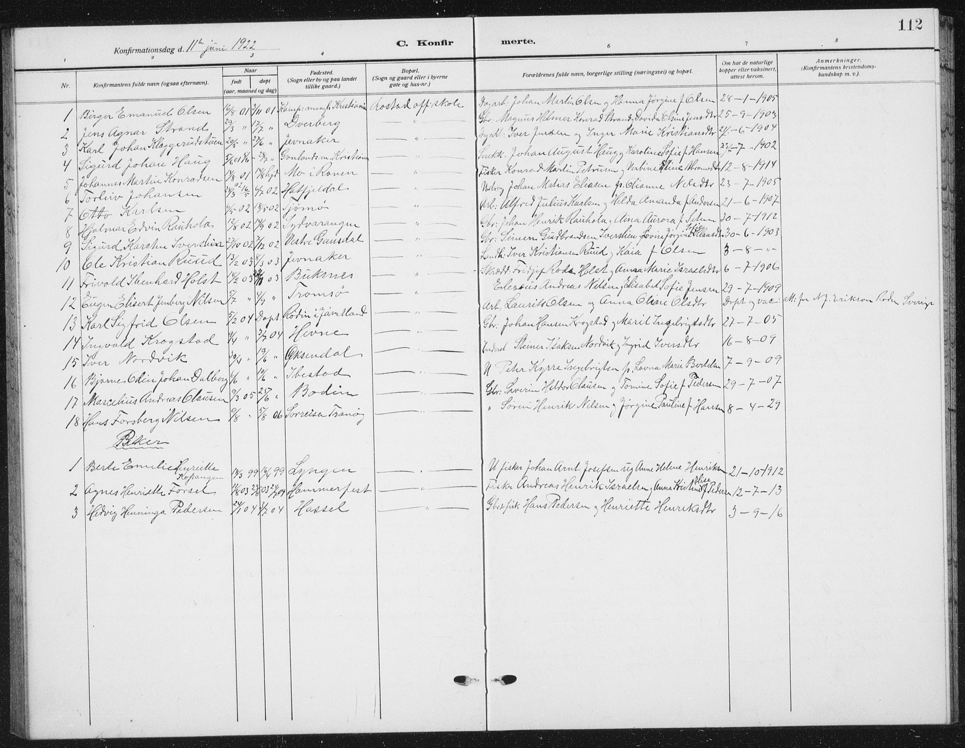 Ministerialprotokoller, klokkerbøker og fødselsregistre - Nord-Trøndelag, SAT/A-1458/721/L0209: Parish register (copy) no. 721C02, 1918-1940, p. 112