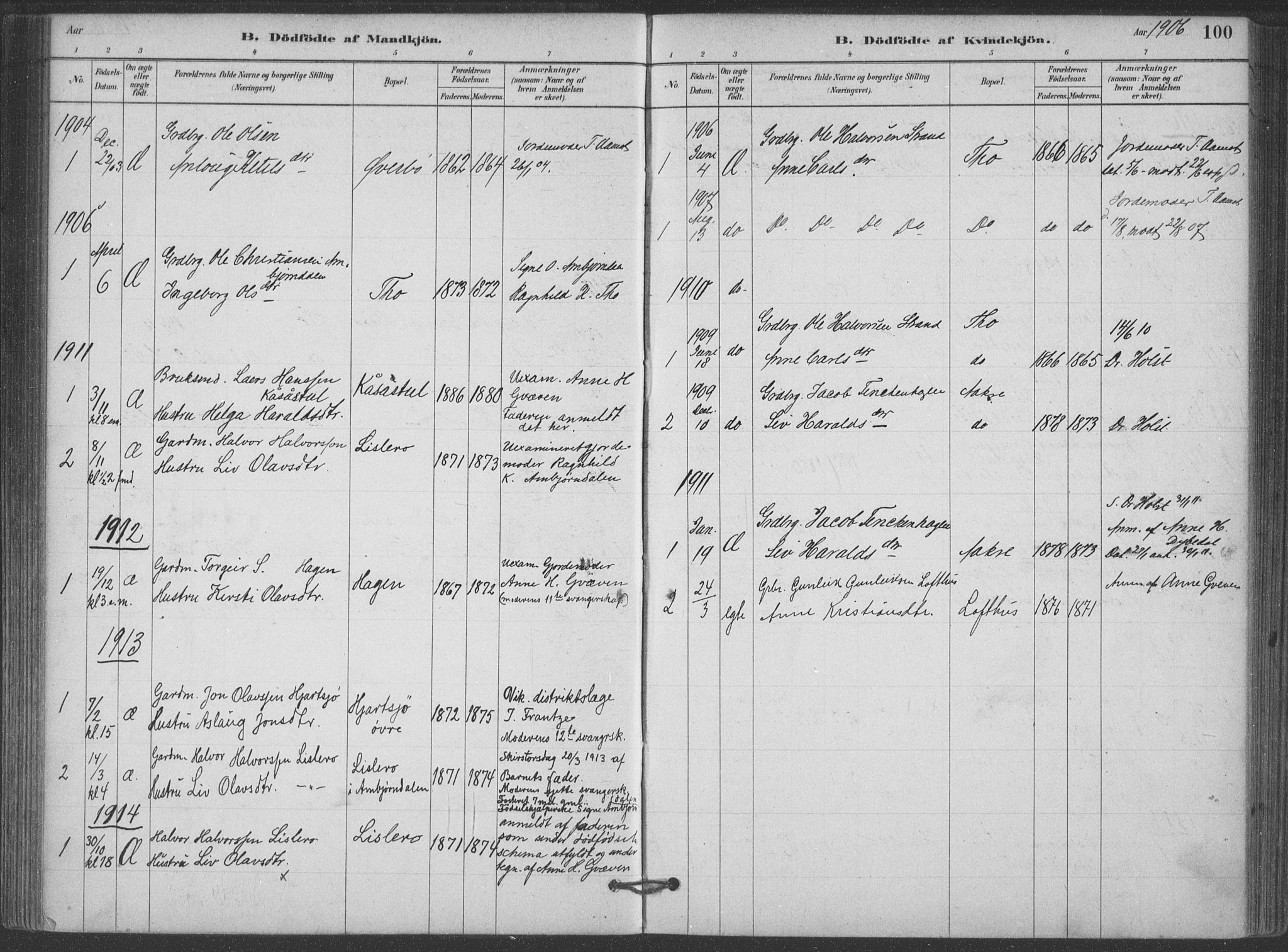 Hjartdal kirkebøker, SAKO/A-270/F/Fa/L0010: Parish register (official) no. I 10, 1880-1929, p. 100