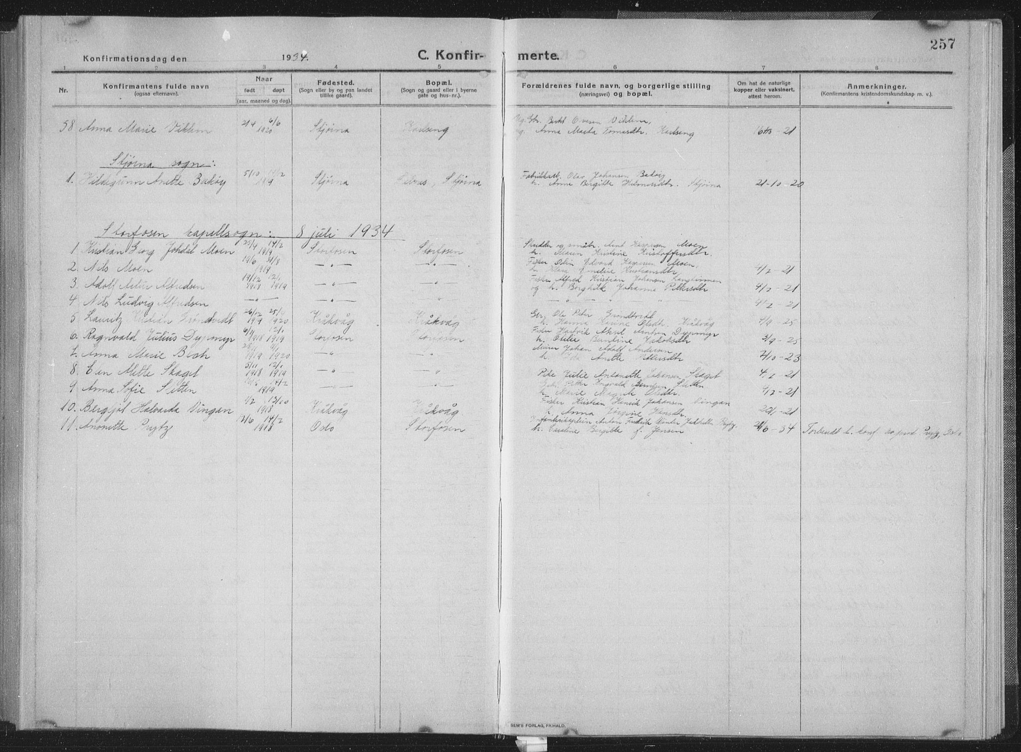 Ministerialprotokoller, klokkerbøker og fødselsregistre - Sør-Trøndelag, SAT/A-1456/659/L0747: Parish register (copy) no. 659C04, 1913-1938, p. 257