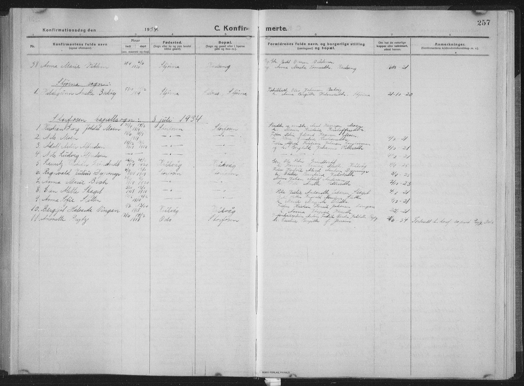 Ministerialprotokoller, klokkerbøker og fødselsregistre - Sør-Trøndelag, AV/SAT-A-1456/659/L0747: Parish register (copy) no. 659C04, 1913-1938, p. 257