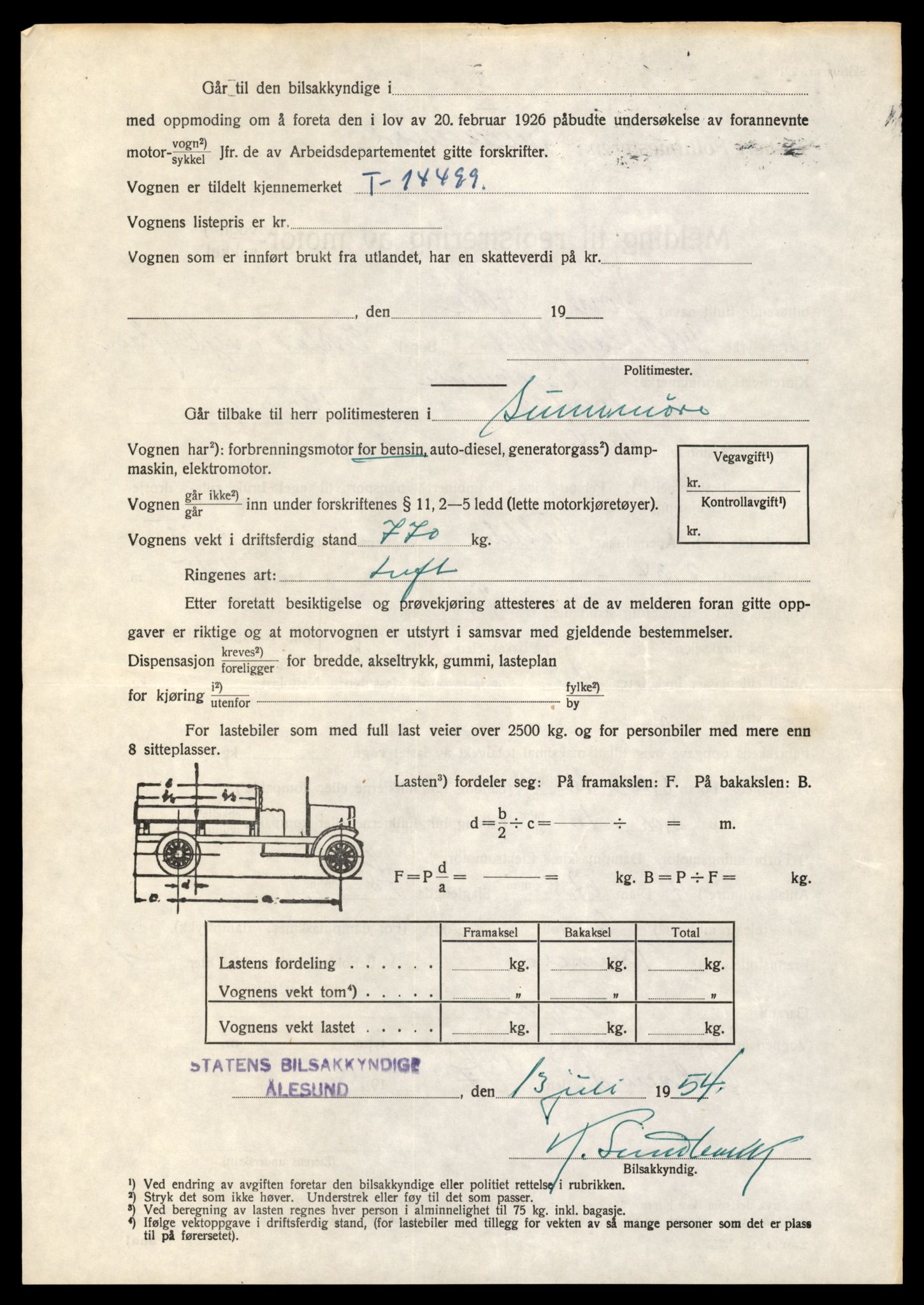 Møre og Romsdal vegkontor - Ålesund trafikkstasjon, AV/SAT-A-4099/F/Fe/L0046: Registreringskort for kjøretøy T 14445 - T 14579, 1927-1998