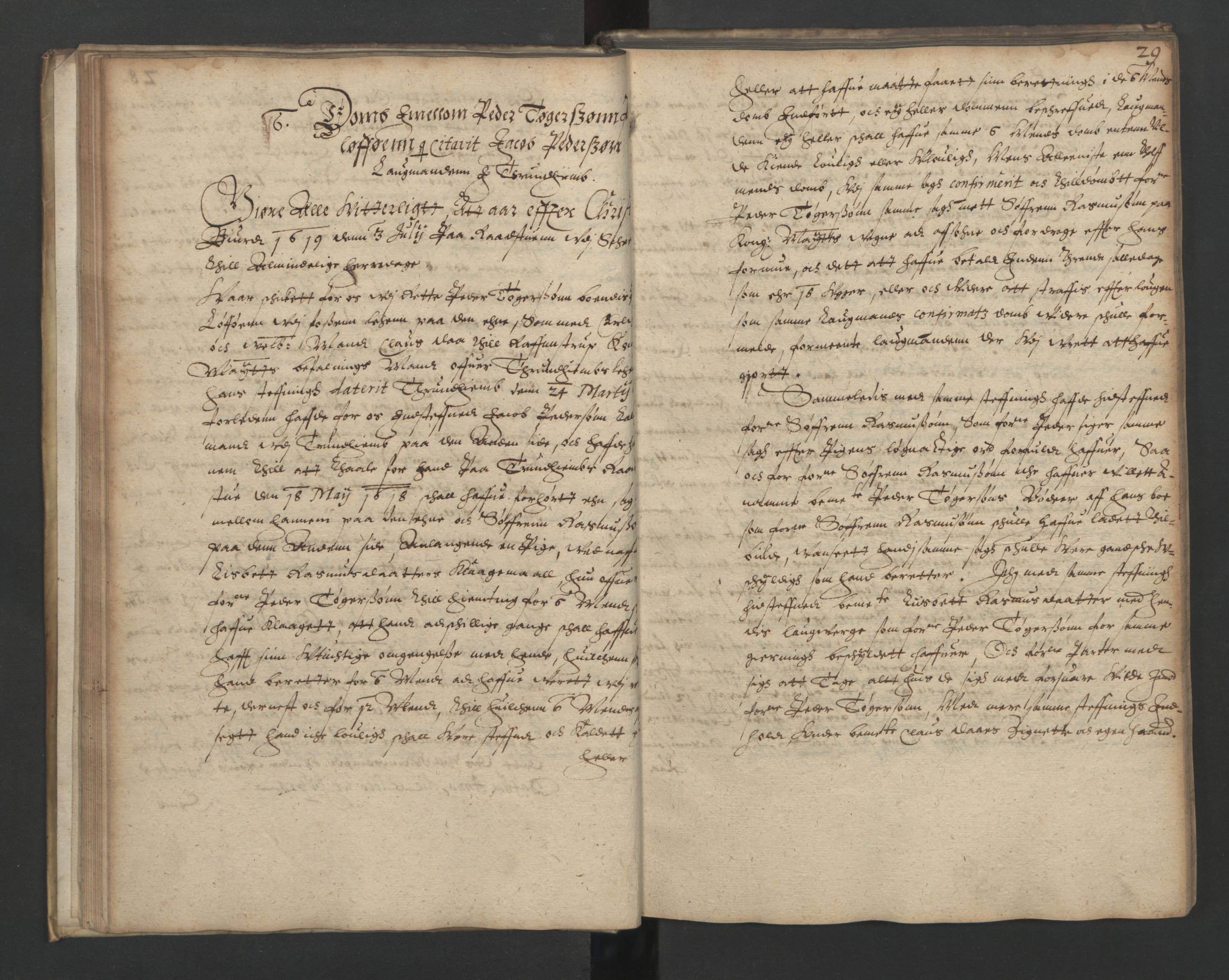 Herredagen 1539-1664  (Kongens Retterting), RA/EA-2882/A/L0012: Dombok, 1619, p. 28b-29a