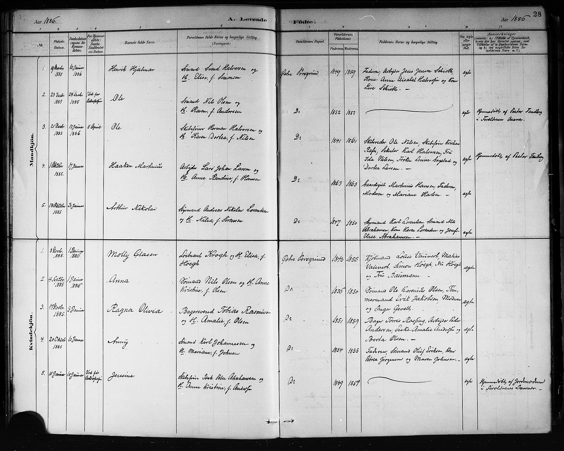 Porsgrunn kirkebøker , SAKO/A-104/G/Gb/L0005: Parish register (copy) no. II 5, 1883-1915, p. 28