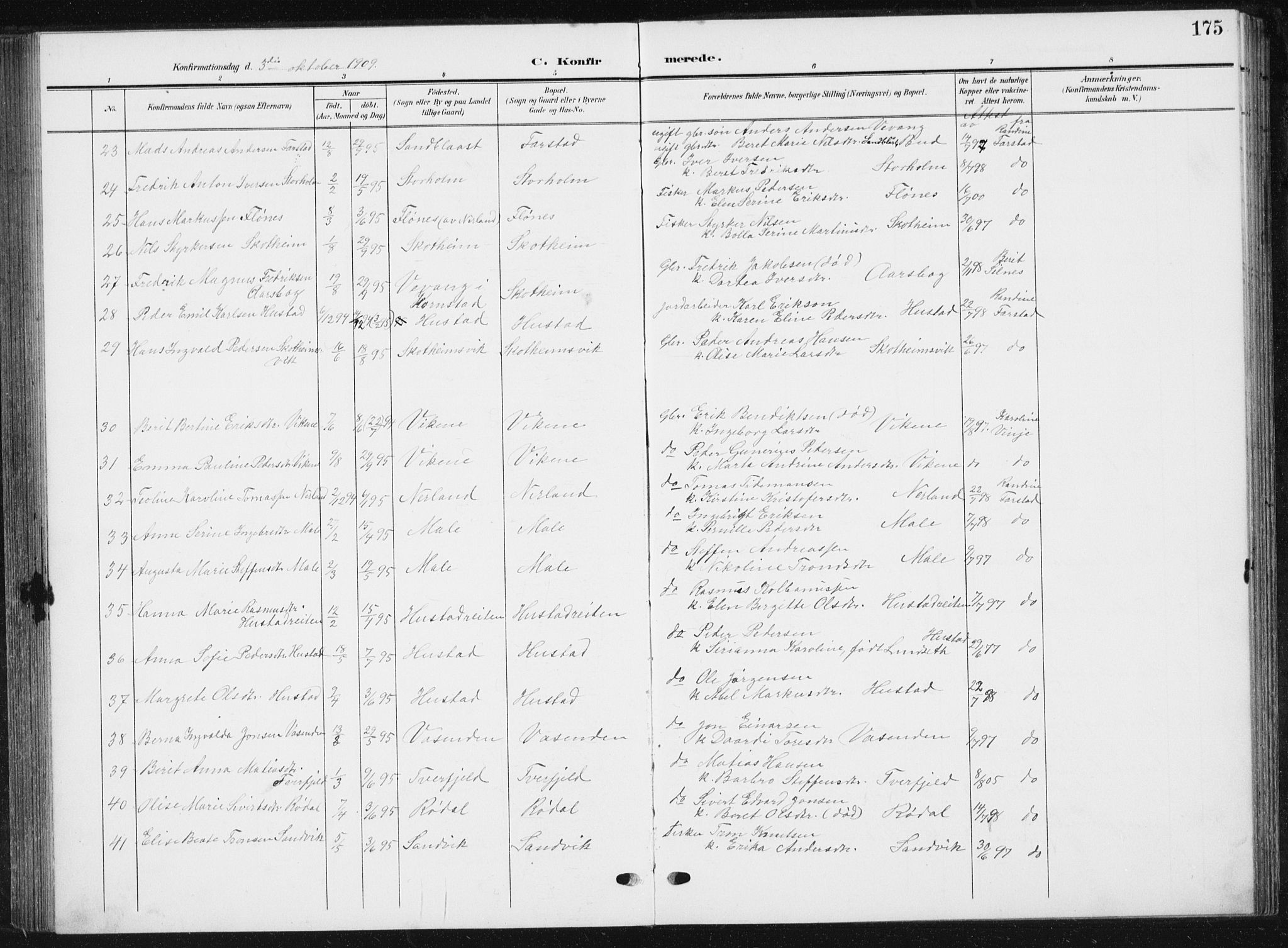 Ministerialprotokoller, klokkerbøker og fødselsregistre - Møre og Romsdal, AV/SAT-A-1454/567/L0784: Parish register (copy) no. 567C04, 1903-1938, p. 175