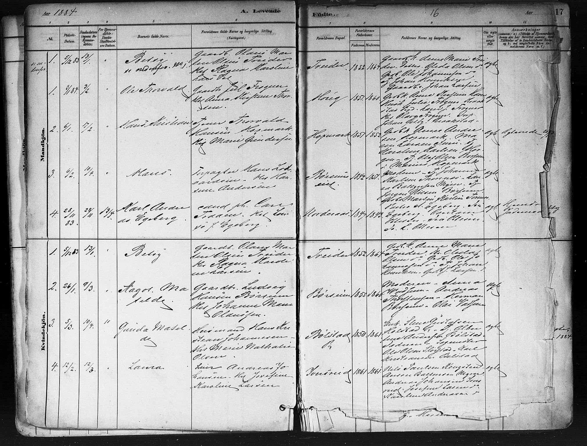 Ås prestekontor Kirkebøker, AV/SAO-A-10894/F/Fa/L0009: Parish register (official) no. I 9, 1881-1900, p. 16