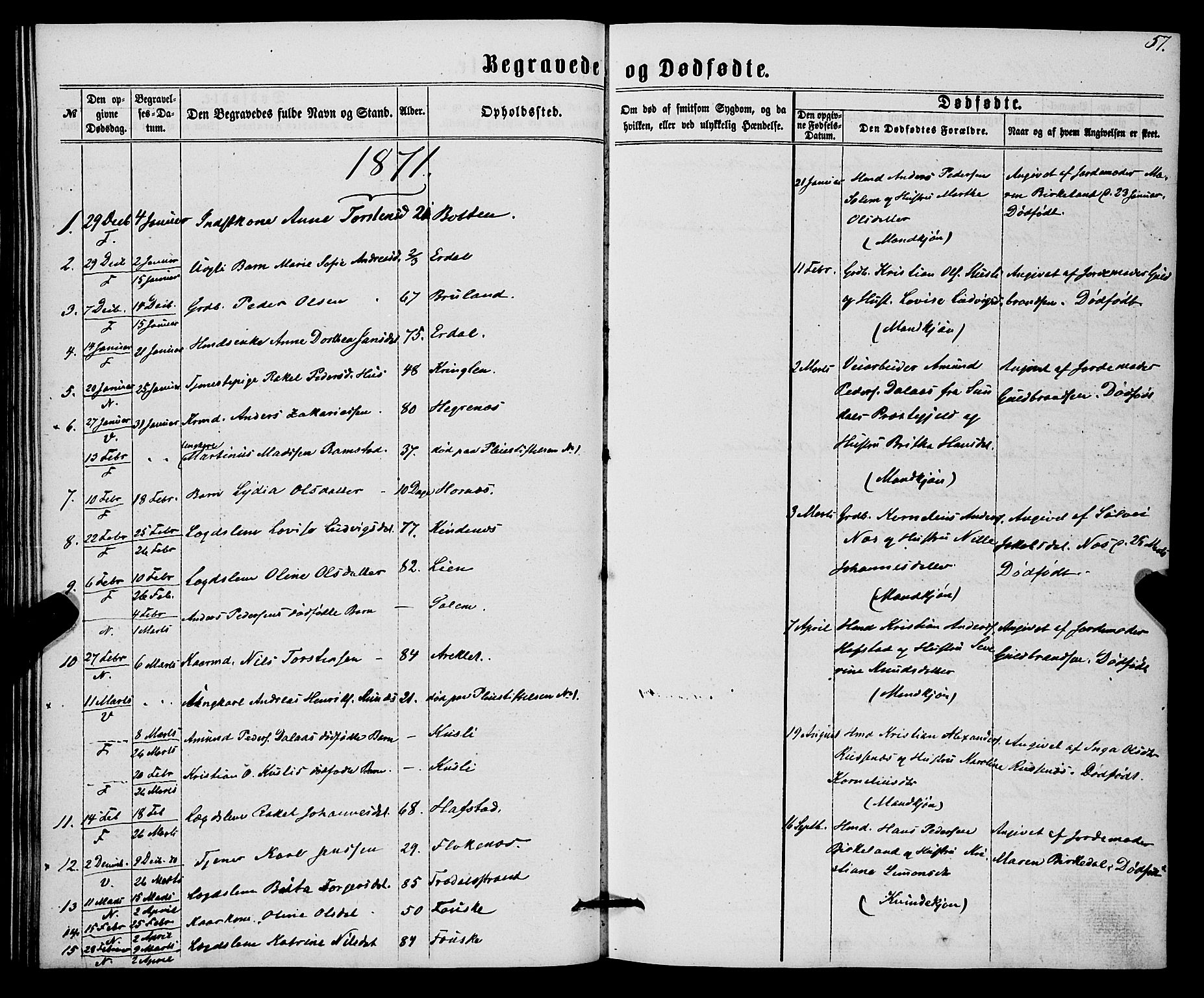Førde sokneprestembete, SAB/A-79901/H/Haa/Haaa/L0010: Parish register (official) no. A 10, 1861-1876, p. 57