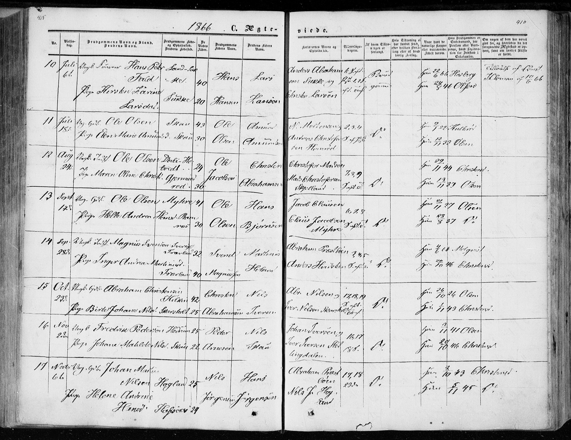 Andebu kirkebøker, AV/SAKO-A-336/F/Fa/L0005: Parish register (official) no. 5, 1857-1870, p. 415-416