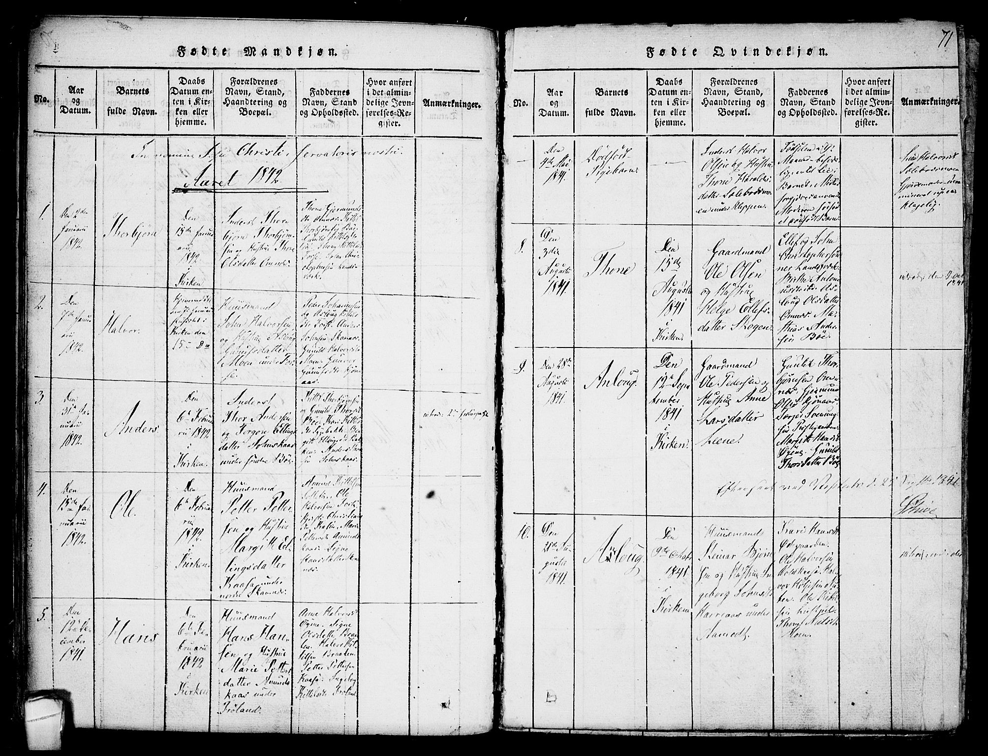 Hjartdal kirkebøker, SAKO/A-270/F/Fb/L0001: Parish register (official) no. II 1, 1815-1843, p. 71