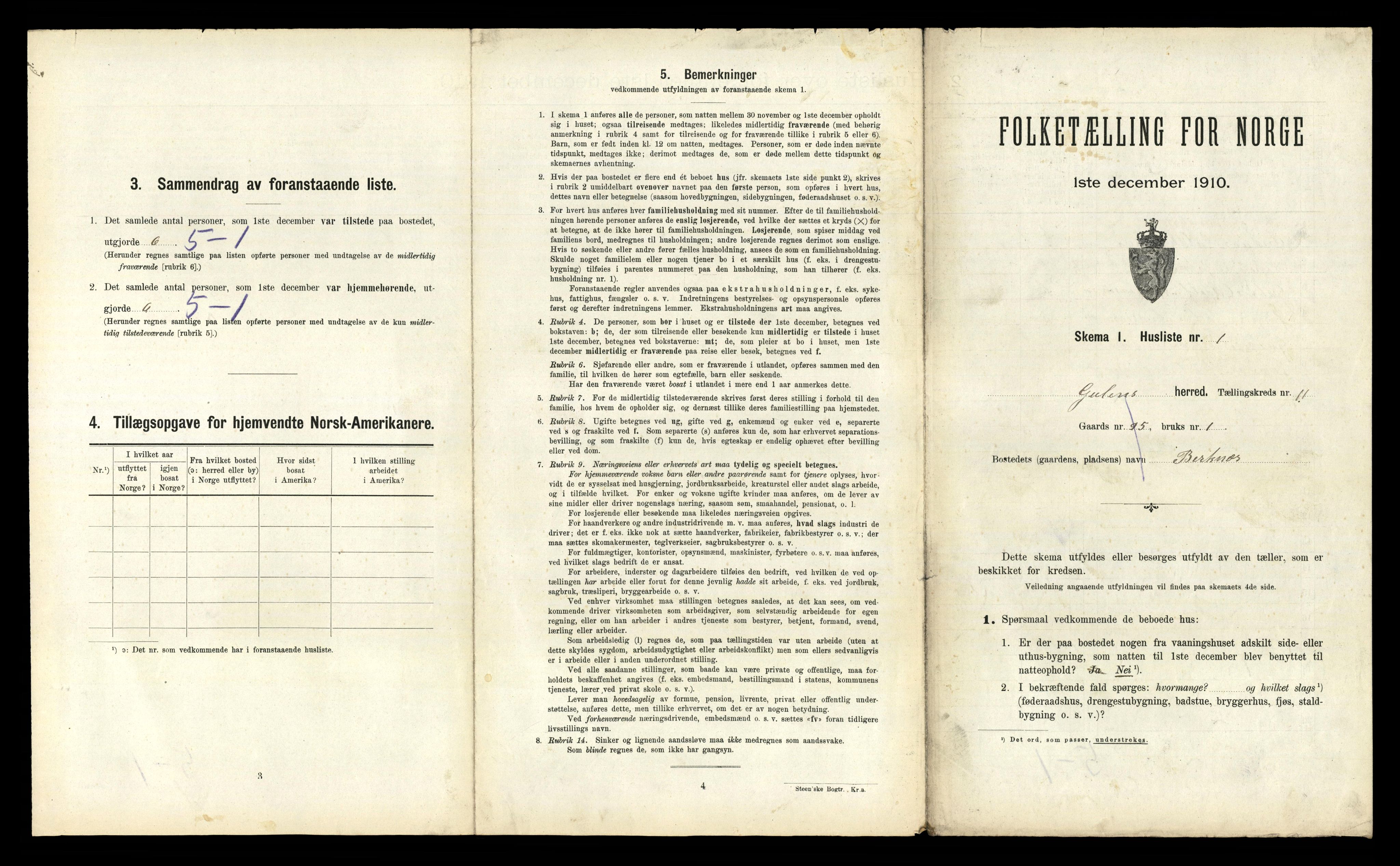 RA, 1910 census for Gulen, 1910, p. 942