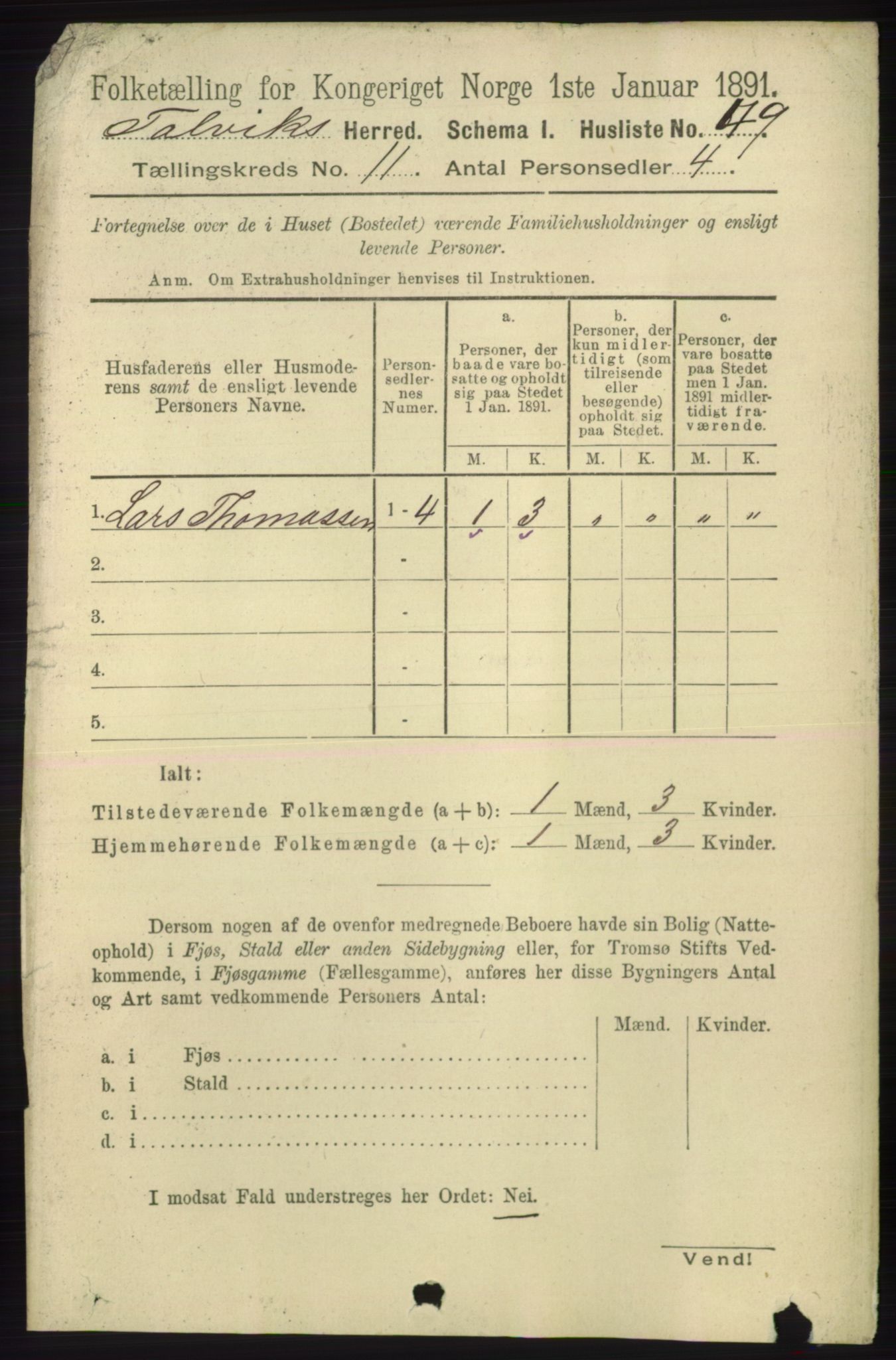 RA, 1891 census for 2013 Talvik, 1891, p. 2696