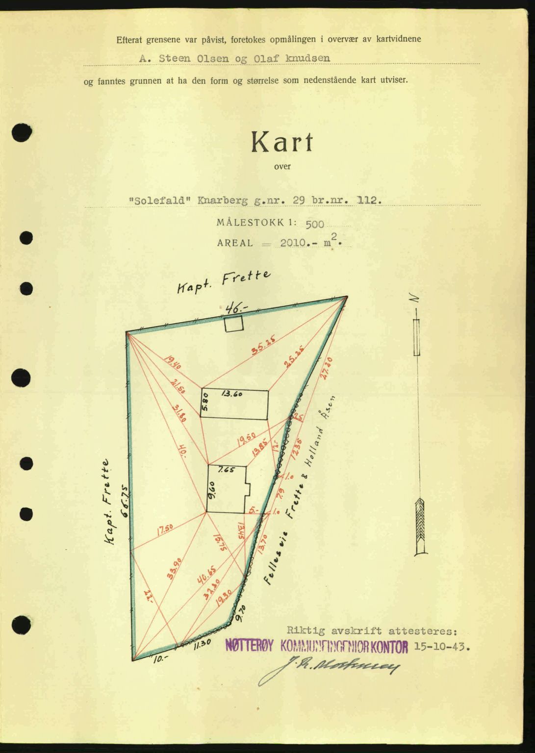 Tønsberg sorenskriveri, AV/SAKO-A-130/G/Ga/Gaa/L0014: Mortgage book no. A14, 1943-1944, Diary no: : 2650/1943