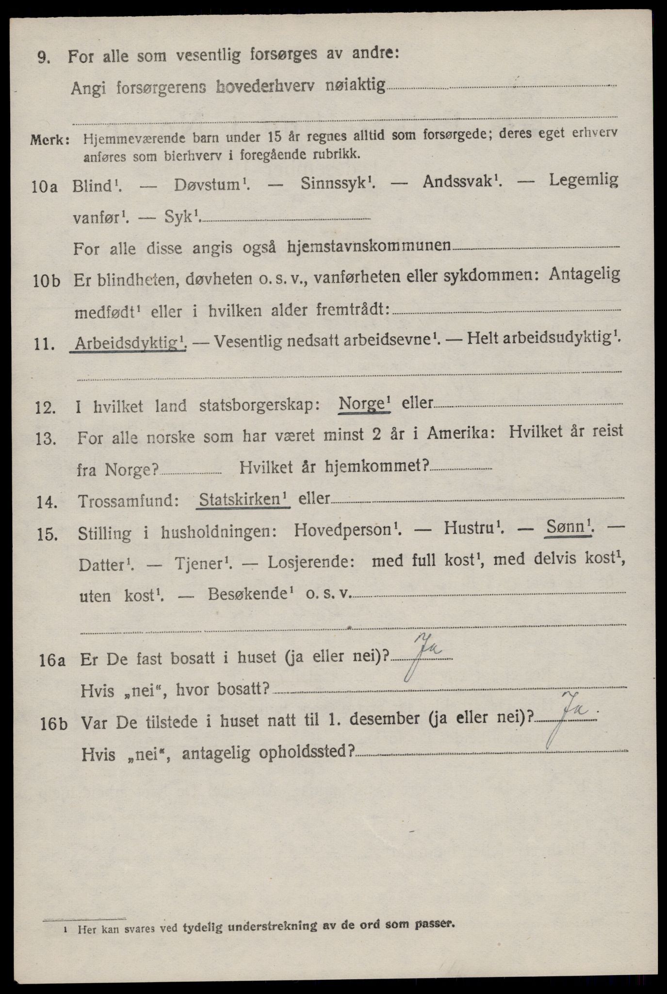 SAST, 1920 census for Ogna, 1920, p. 1888