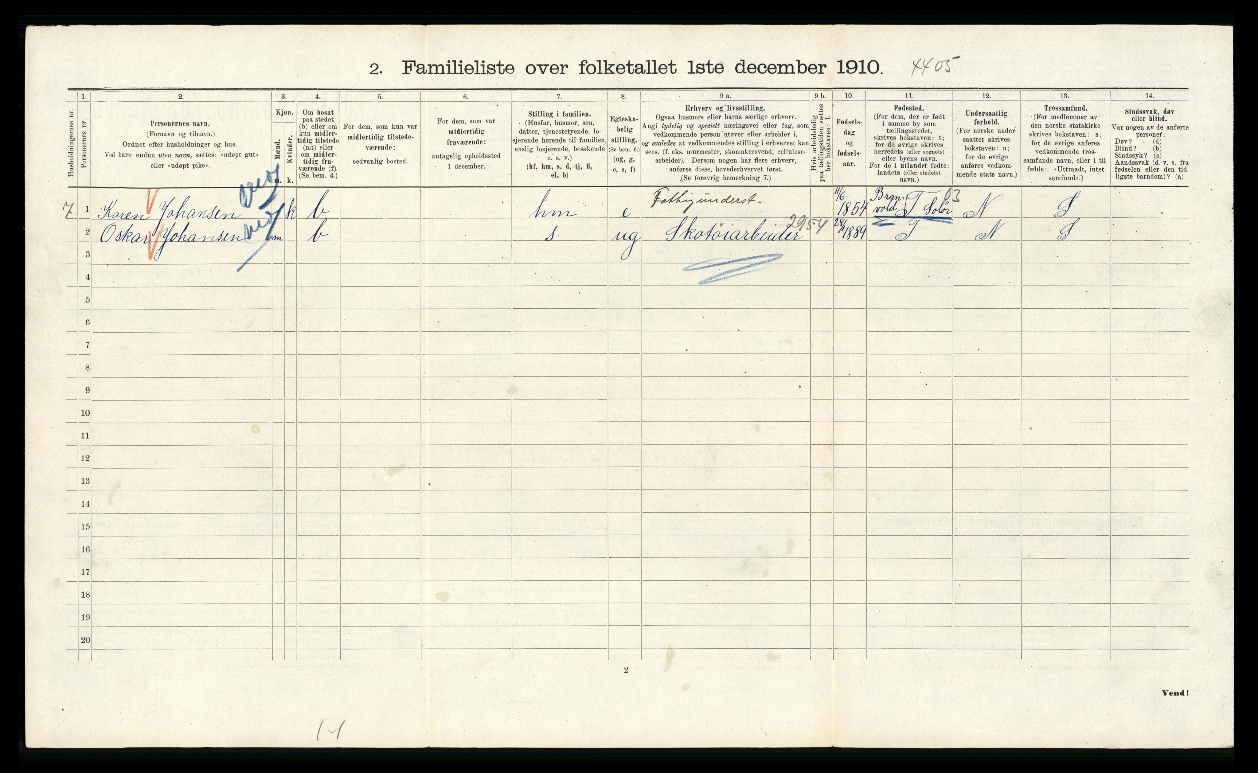 RA, 1910 census for Kristiania, 1910, p. 63154