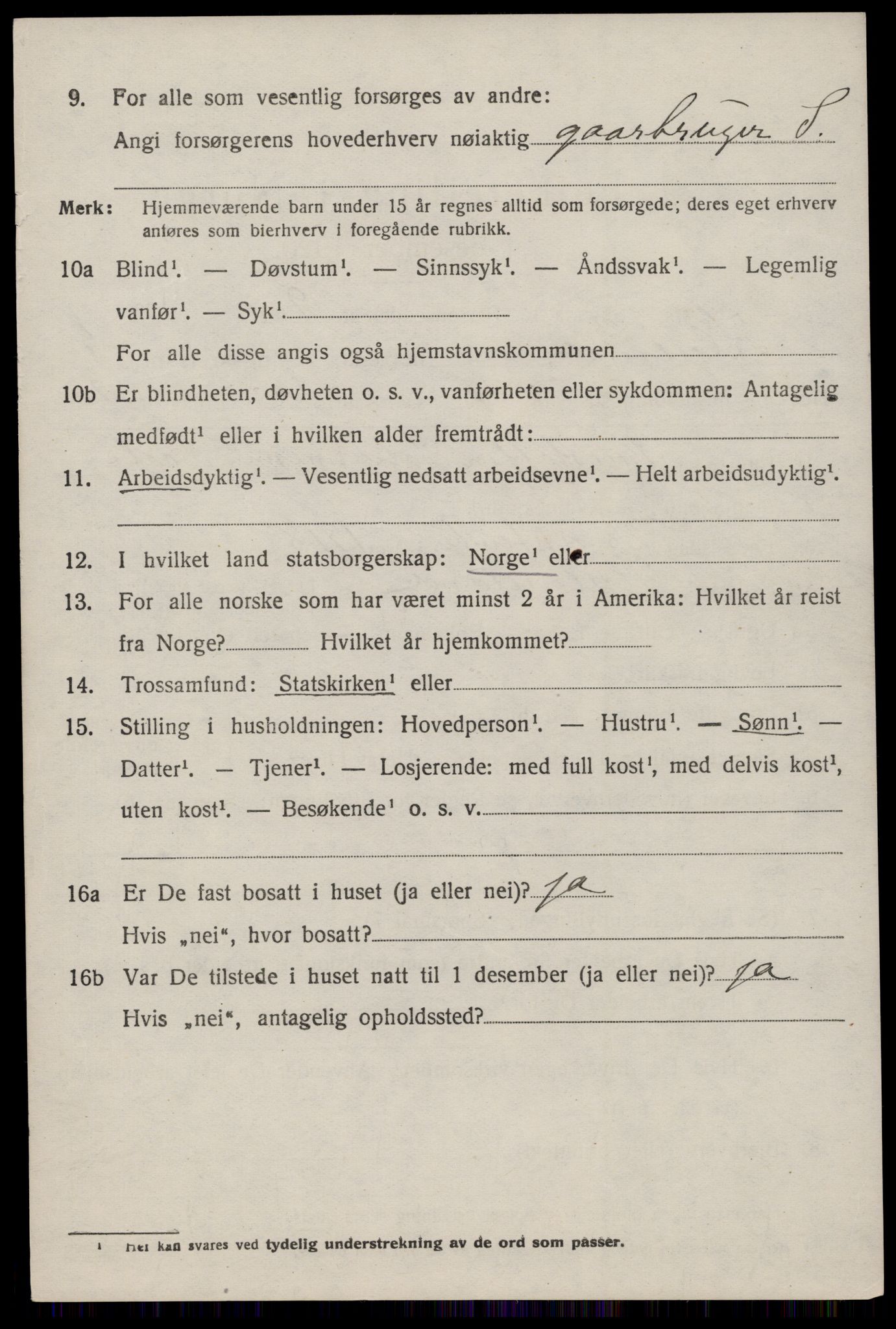 SAST, 1920 census for Hjelmeland, 1920, p. 2040