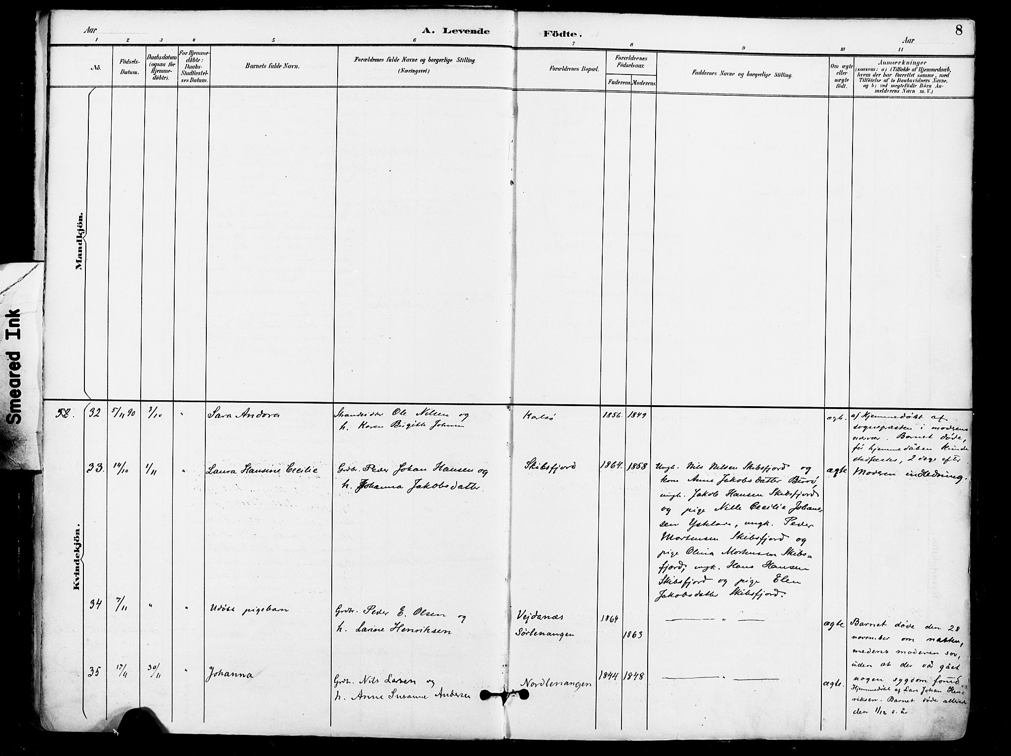 Karlsøy sokneprestembete, AV/SATØ-S-1299/H/Ha/Haa/L0007kirke: Parish register (official) no. 7, 1891-1902, p. 8