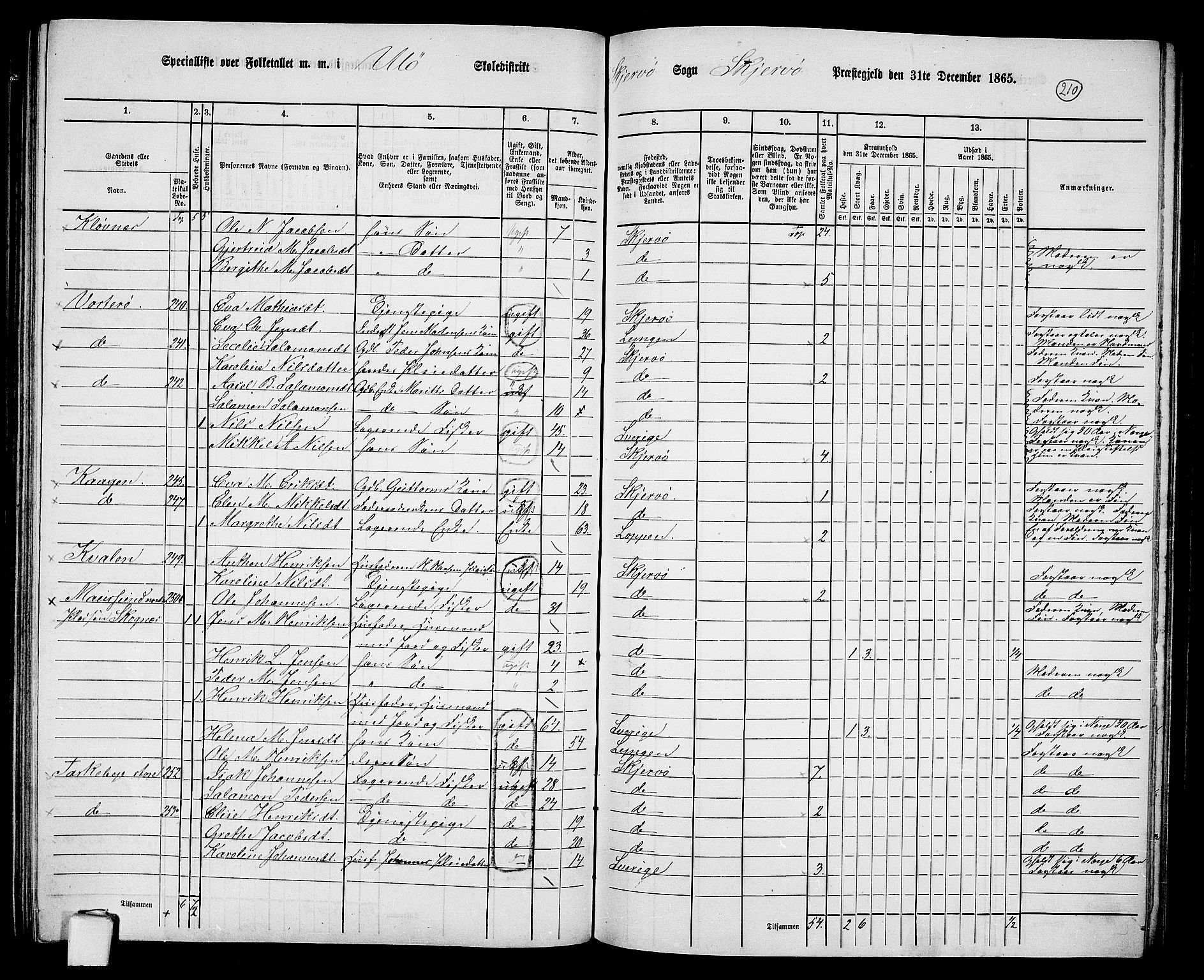 RA, 1865 census for Skjervøy, 1865, p. 91