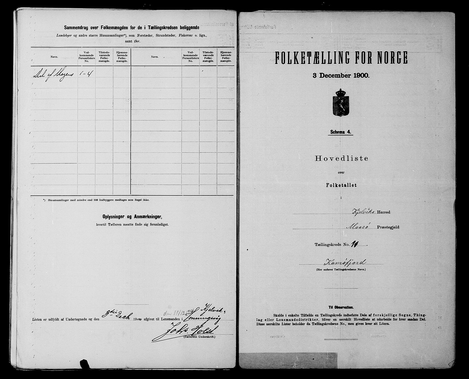 SATØ, 1900 census for Kjelvik, 1900, p. 24