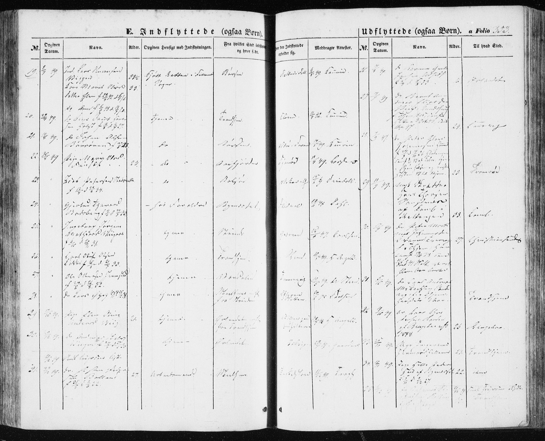 Ministerialprotokoller, klokkerbøker og fødselsregistre - Sør-Trøndelag, SAT/A-1456/634/L0529: Parish register (official) no. 634A05, 1843-1851, p. 353