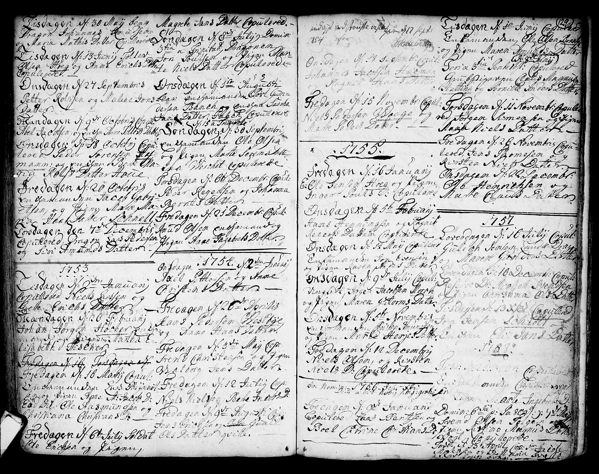 Strømsø kirkebøker, AV/SAKO-A-246/F/Fb/L0002: Parish register (official) no. II 2, 1739-1814, p. 129