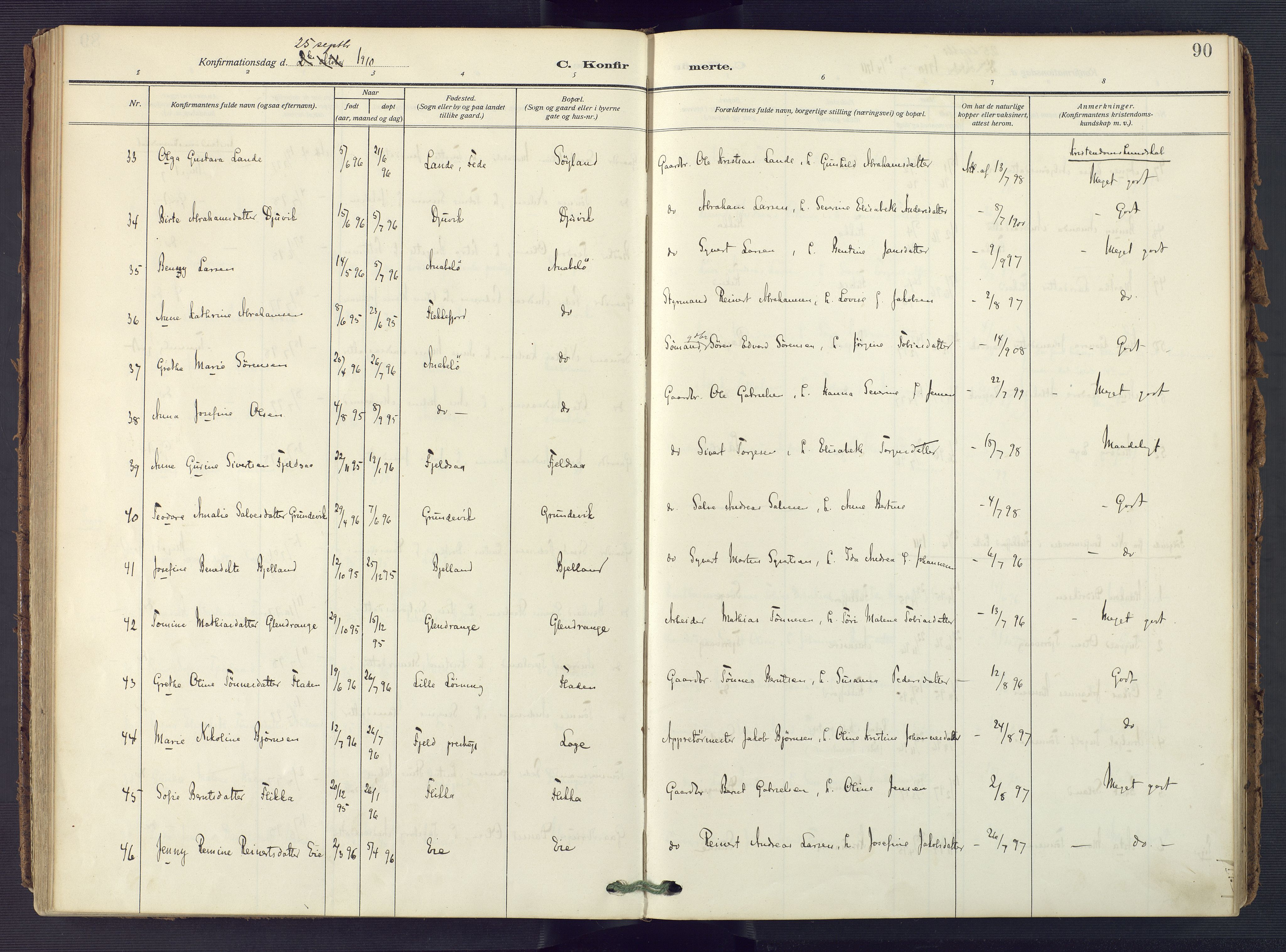 Flekkefjord sokneprestkontor, AV/SAK-1111-0012/F/Fa/Fac/L0010: Parish register (official) no. A 10, 1910-1927, p. 90