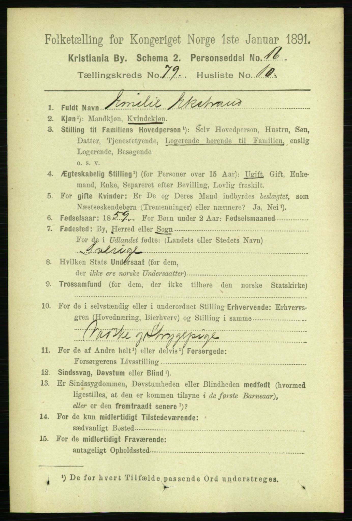 RA, 1891 census for 0301 Kristiania, 1891, p. 41220