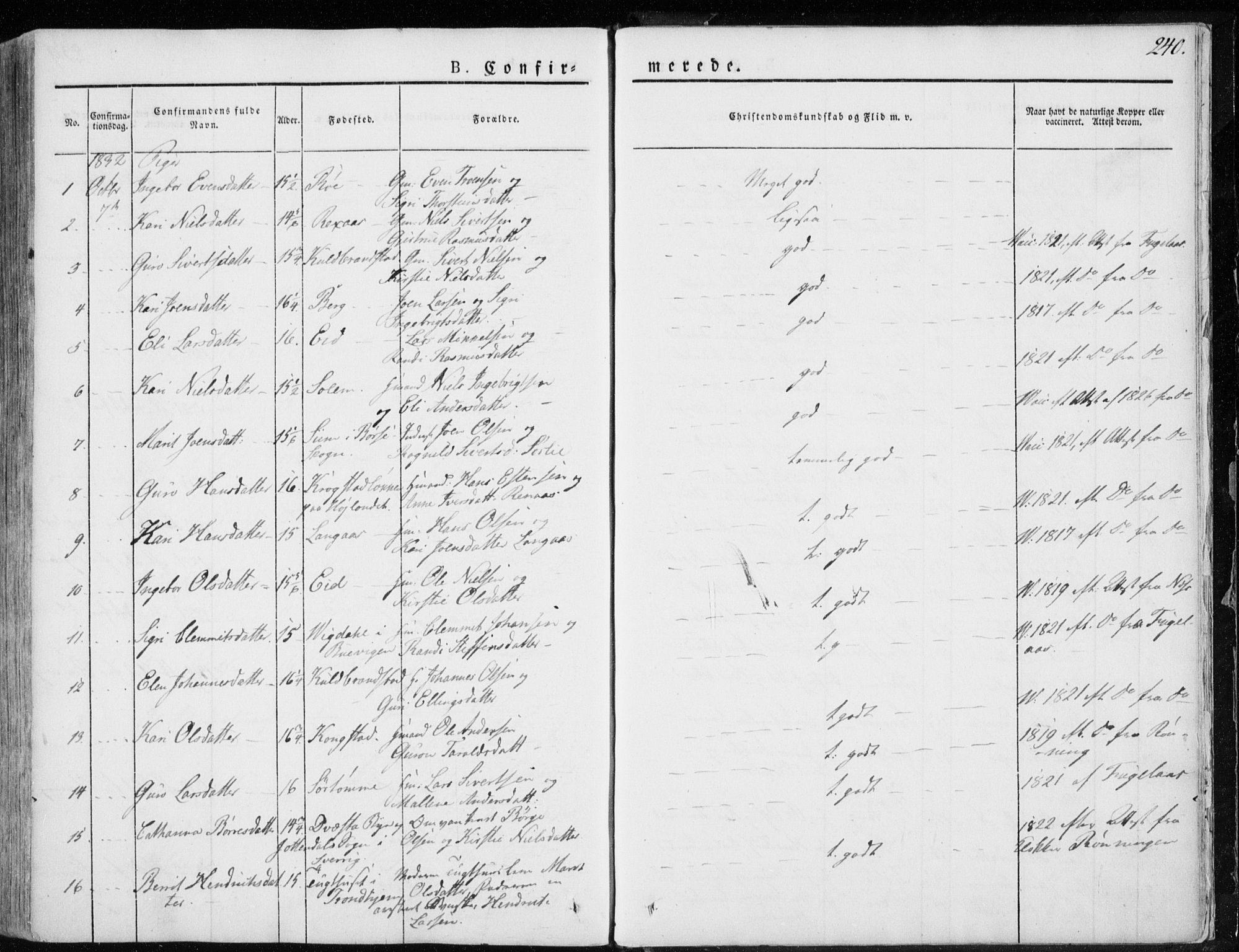 Ministerialprotokoller, klokkerbøker og fødselsregistre - Sør-Trøndelag, SAT/A-1456/691/L1069: Parish register (official) no. 691A04, 1826-1841, p. 240
