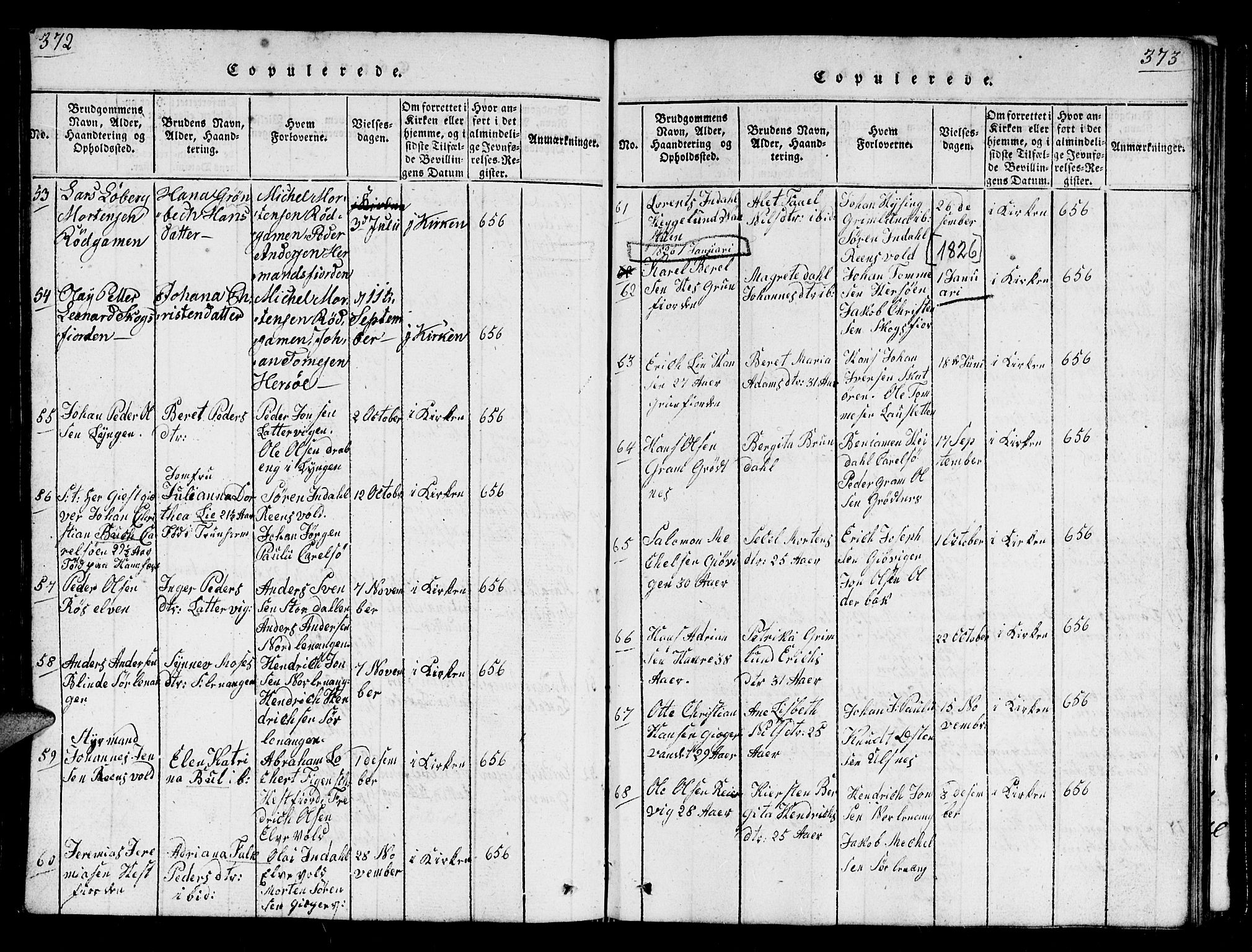 Karlsøy sokneprestembete, AV/SATØ-S-1299/H/Ha/Hab/L0001klokker: Parish register (copy) no. 1, 1821-1840, p. 372-373