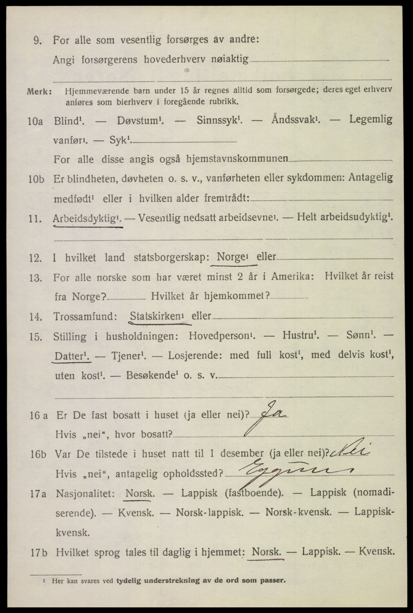 SAT, 1920 census for Borge, 1920, p. 5612