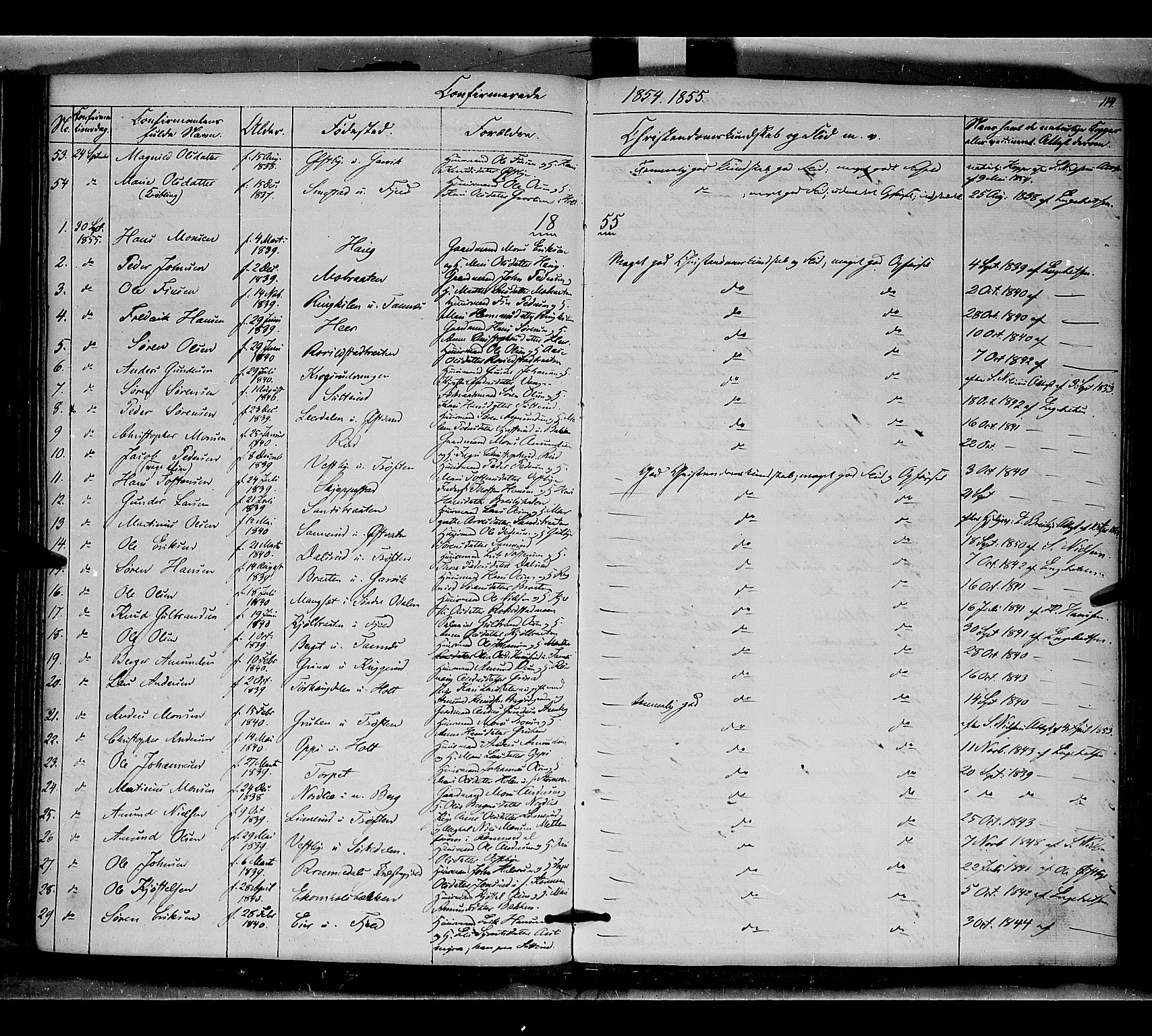 Nord-Odal prestekontor, SAH/PREST-032/H/Ha/Haa/L0003: Parish register (official) no. 3, 1851-1865, p. 114