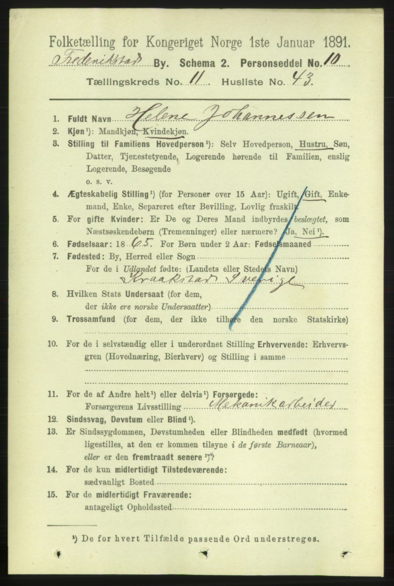 RA, 1891 census for 0103 Fredrikstad, 1891, p. 13087