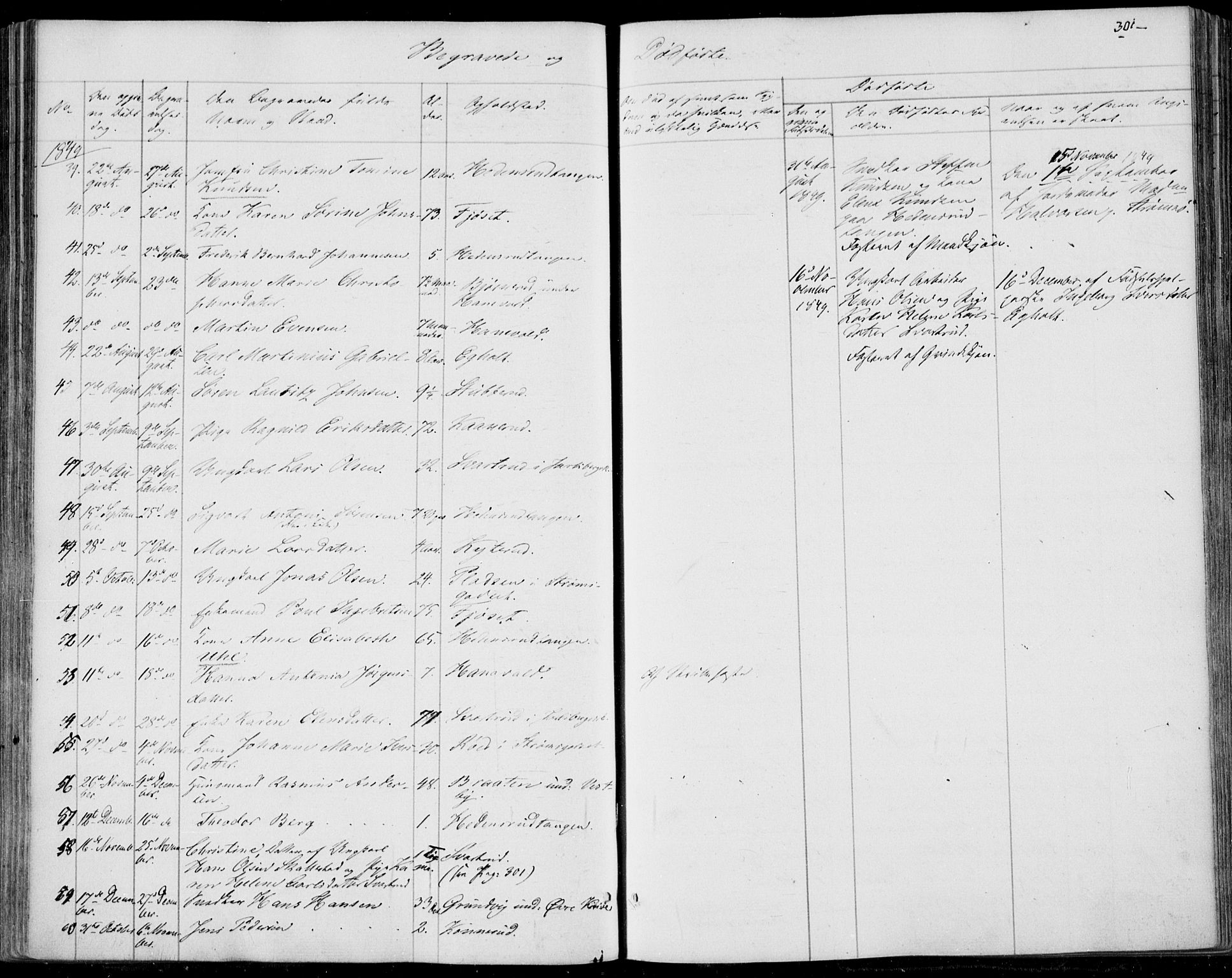 Skoger kirkebøker, SAKO/A-59/F/Fa/L0003: Parish register (official) no. I 3, 1842-1861, p. 301