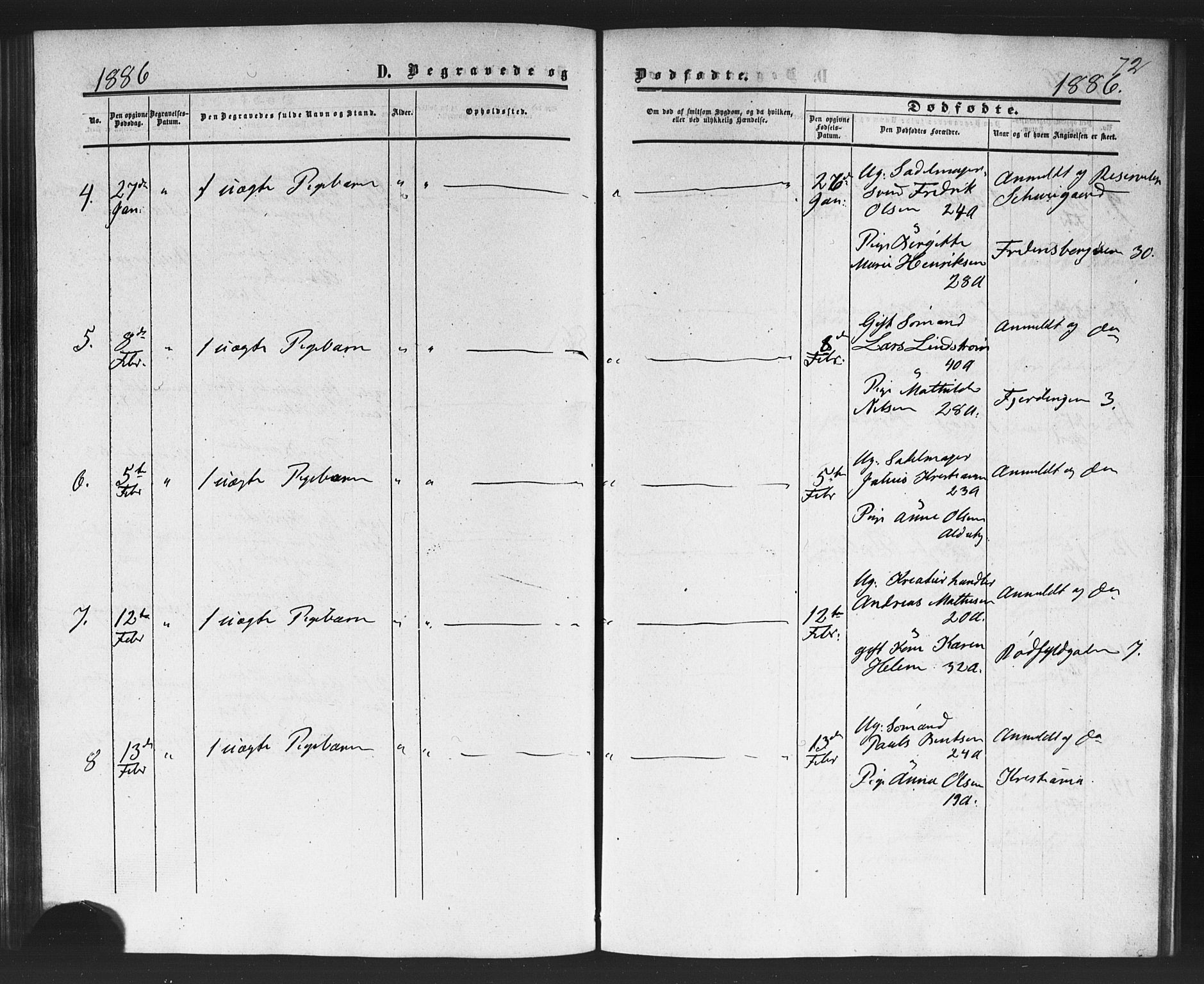 Rikshospitalet prestekontor Kirkebøker, SAO/A-10309b/F/L0005: Parish register (official) no. 5, 1859-1887, p. 72