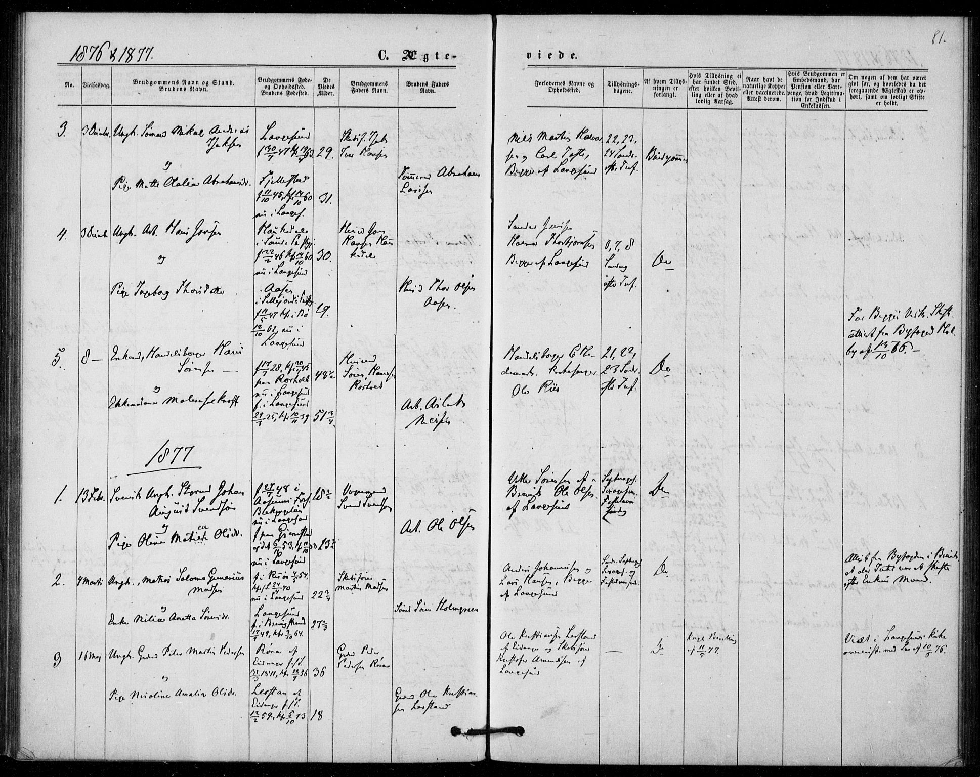 Langesund kirkebøker, SAKO/A-280/F/Fa/L0001: Parish register (official) no. 1, 1870-1877, p. 81
