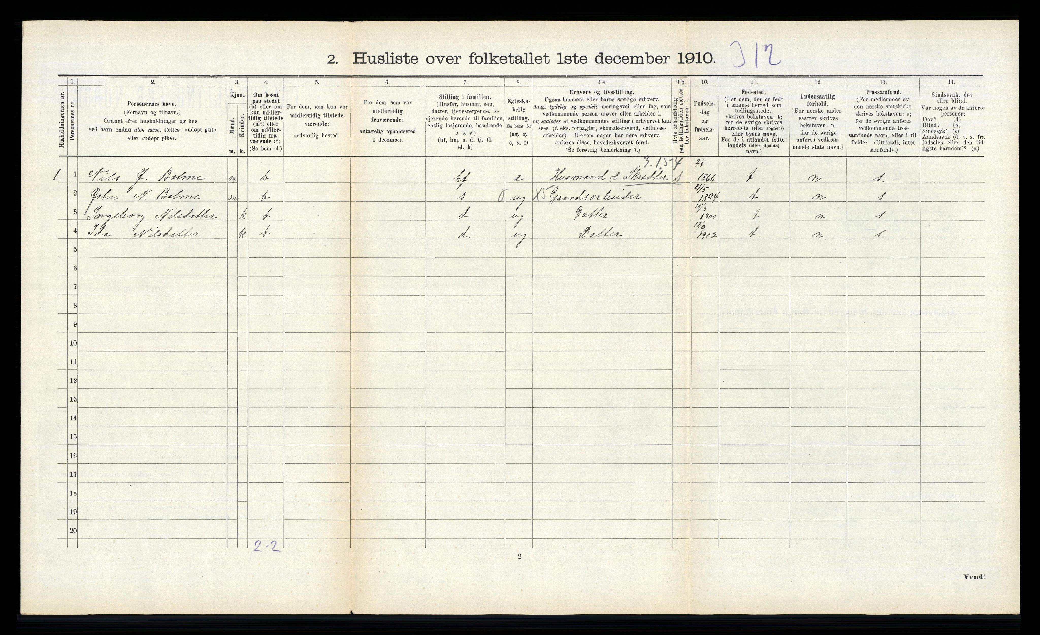 RA, 1910 census for Rindal, 1910, p. 758