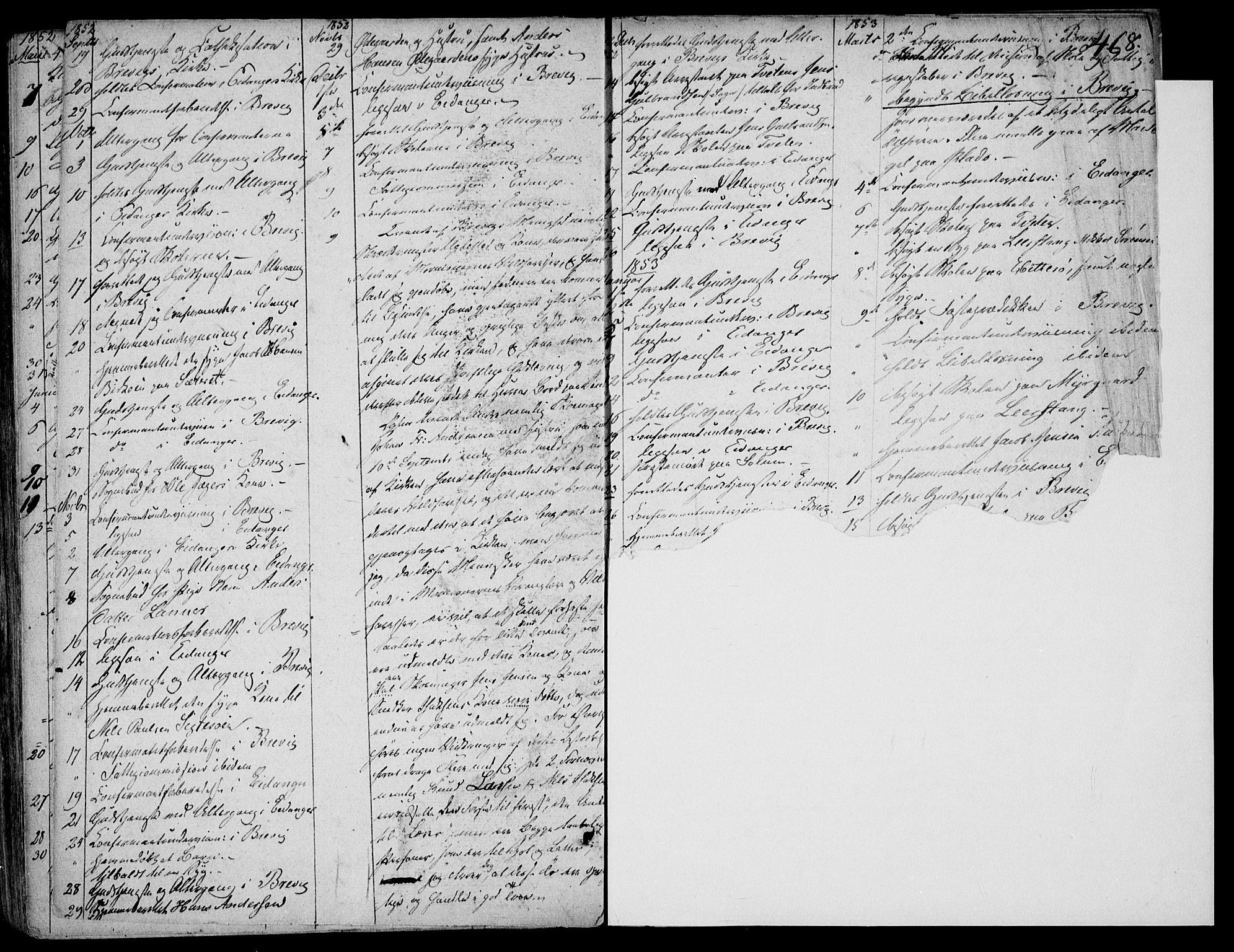 Eidanger kirkebøker, SAKO/A-261/F/Fa/L0008: Parish register (official) no. 8, 1831-1858, p. 468