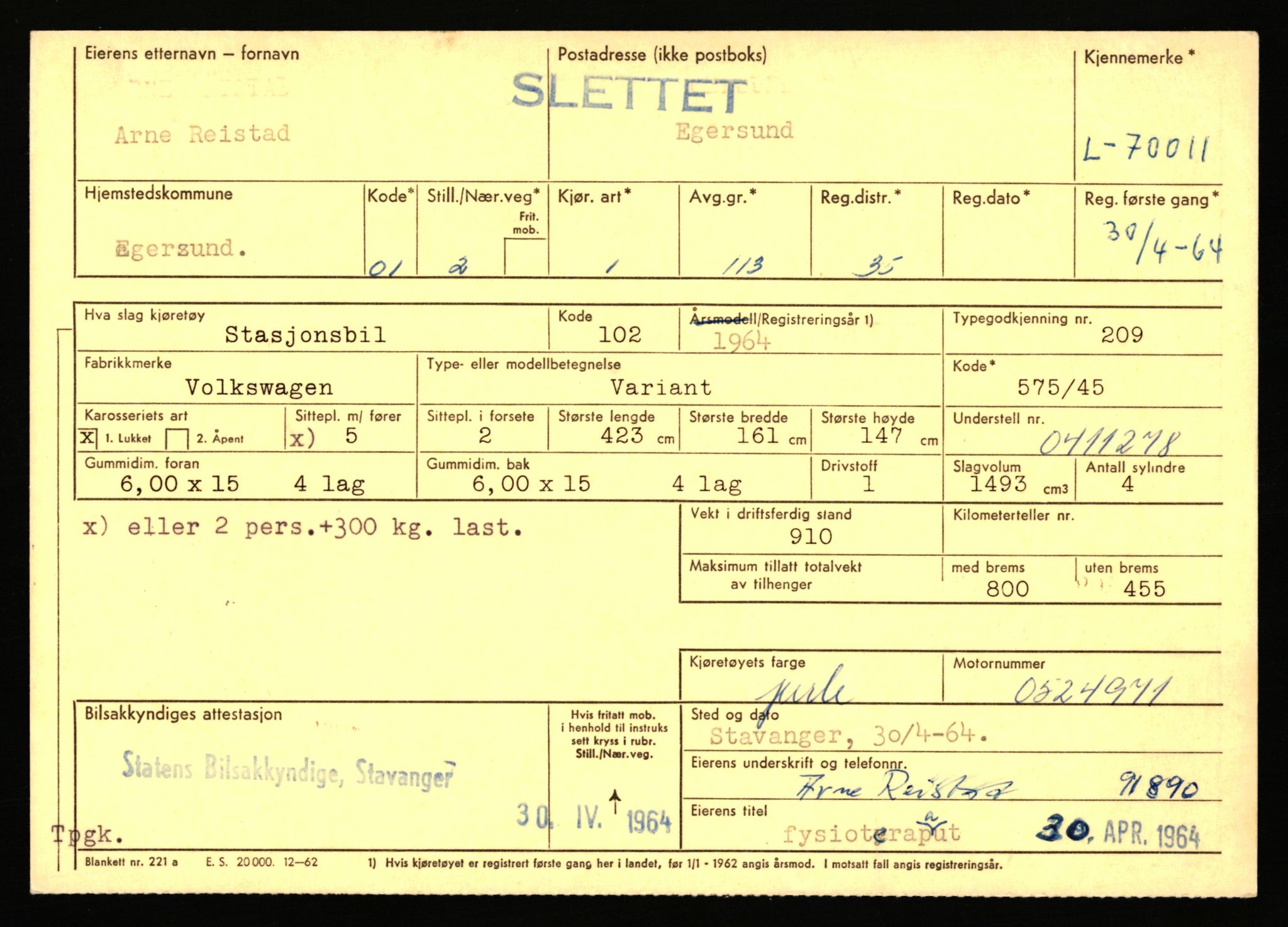 Stavanger trafikkstasjon, SAST/A-101942/0/F/L0066: L-68000 - L-71599, 1930-1971, p. 1045