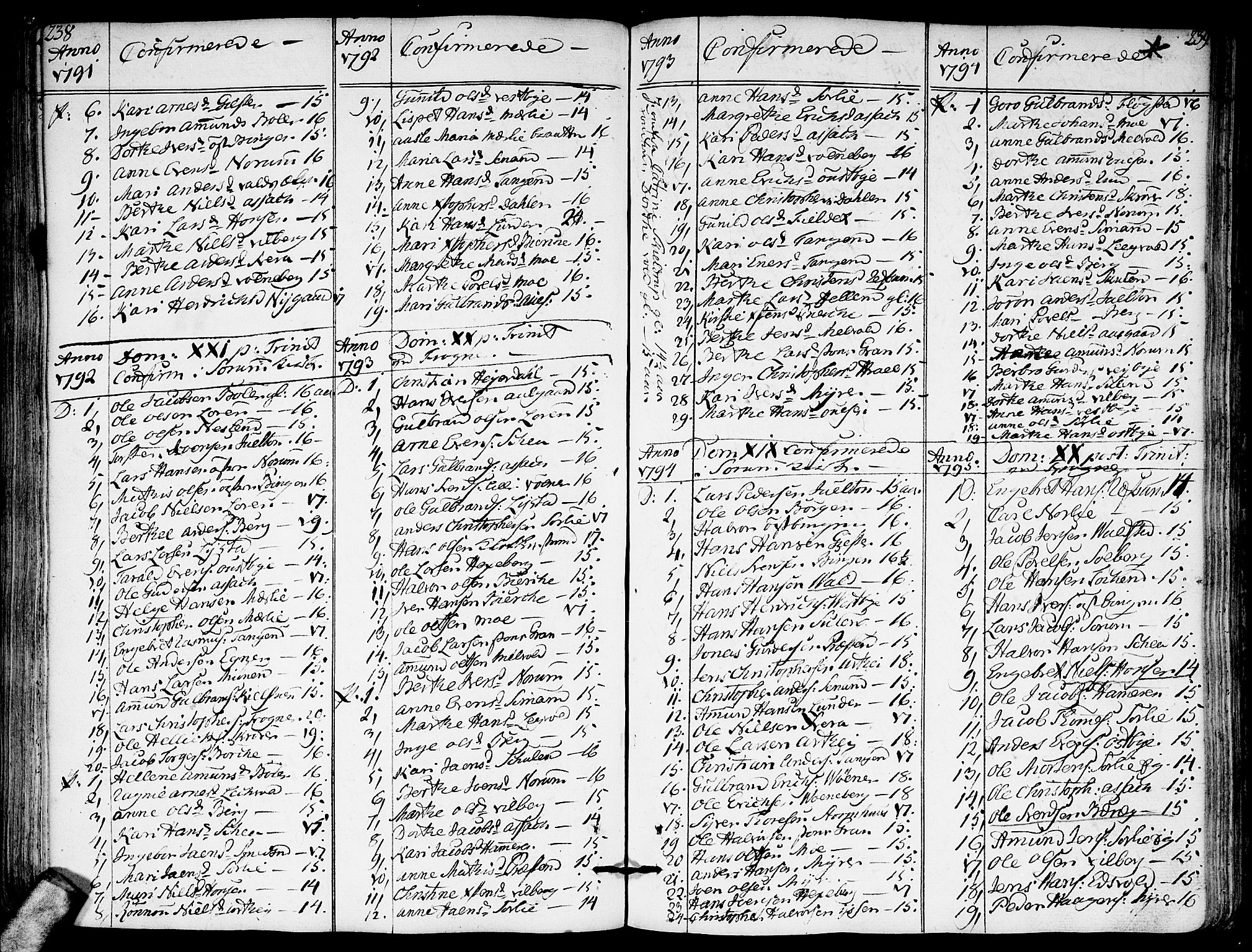 Sørum prestekontor Kirkebøker, SAO/A-10303/F/Fa/L0002: Parish register (official) no. I 2, 1759-1814, p. 238-239