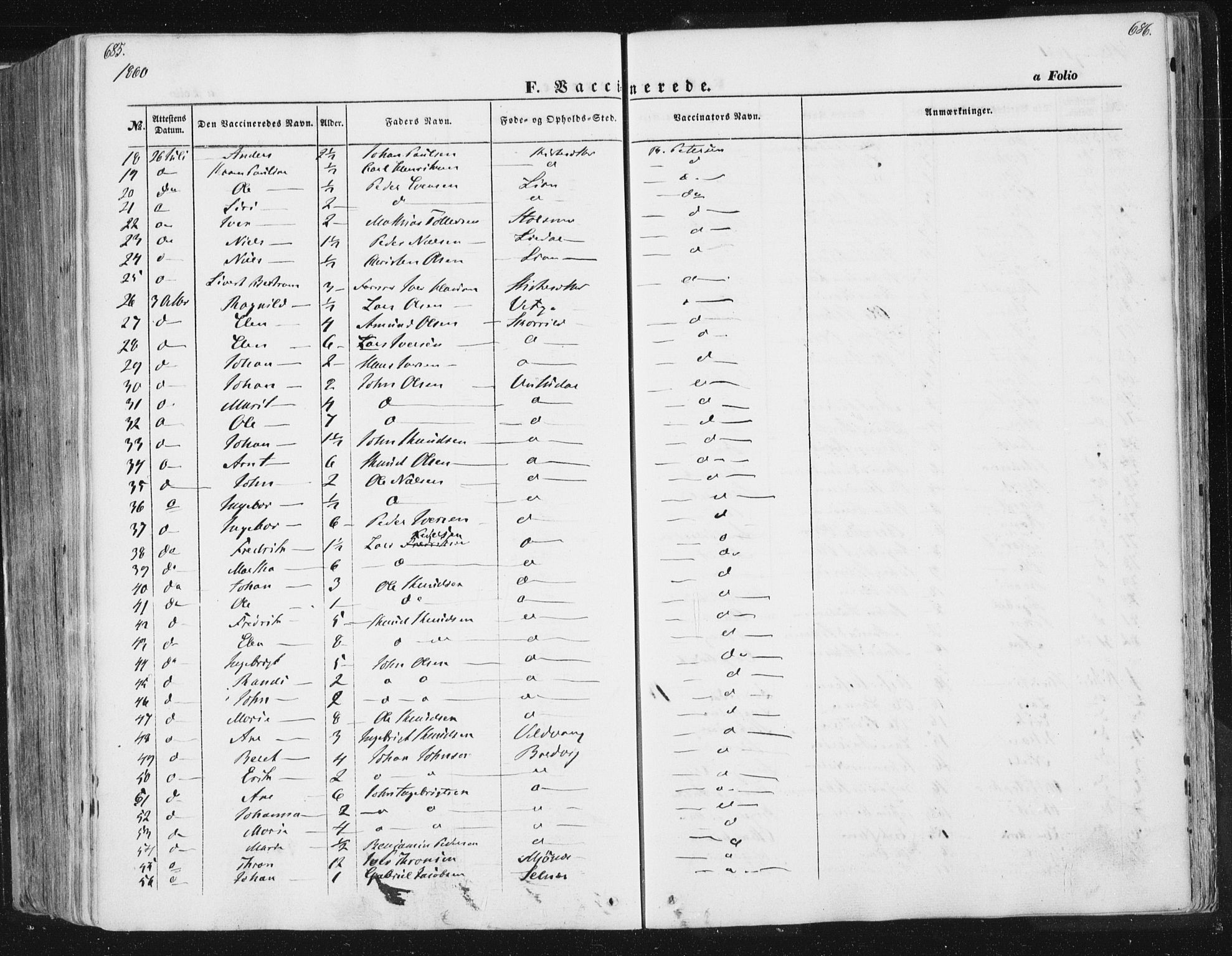 Ministerialprotokoller, klokkerbøker og fødselsregistre - Sør-Trøndelag, AV/SAT-A-1456/630/L0494: Parish register (official) no. 630A07, 1852-1868, p. 685-686